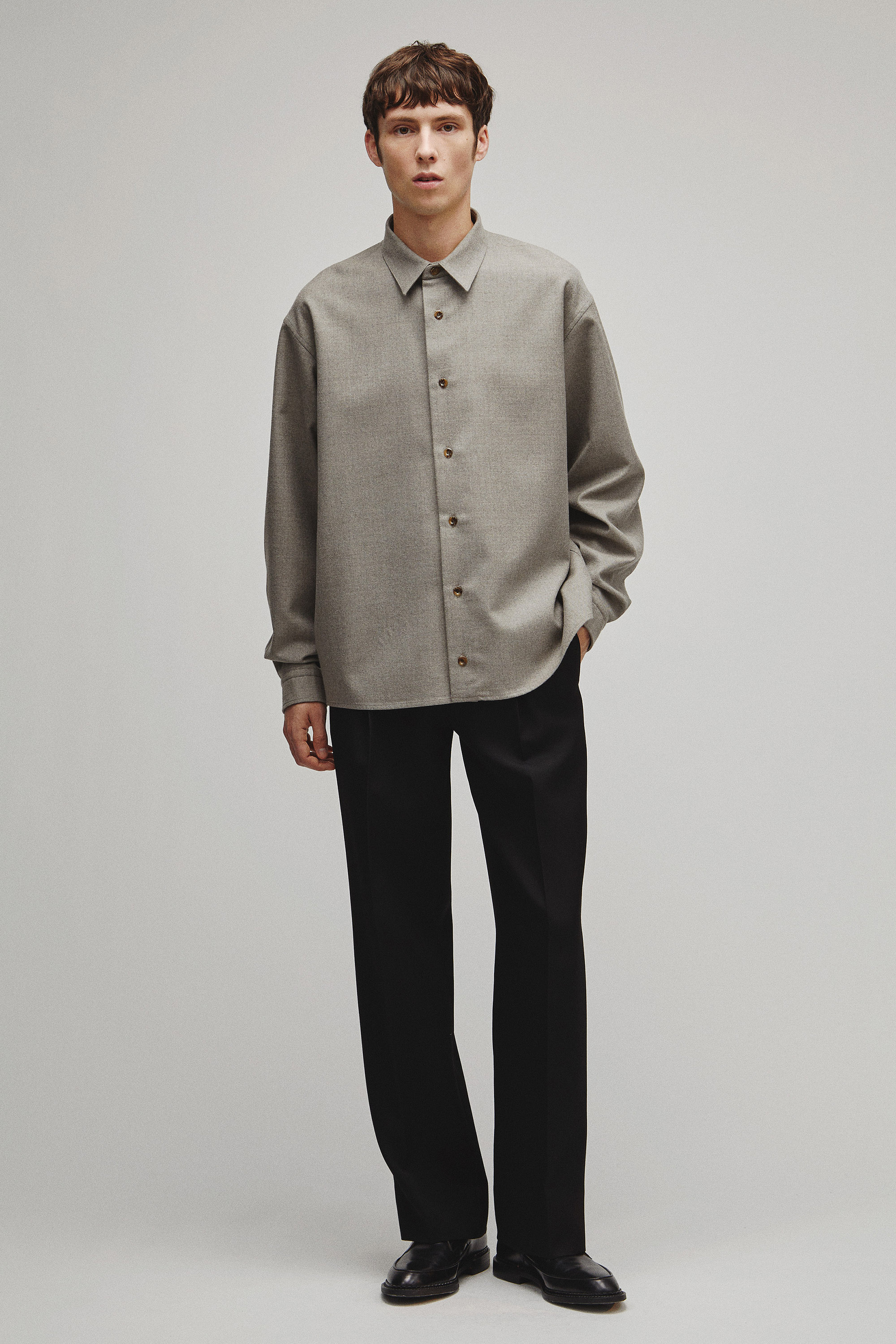 RERACS REGULAR COLLAR FLANNNEL SHIRT