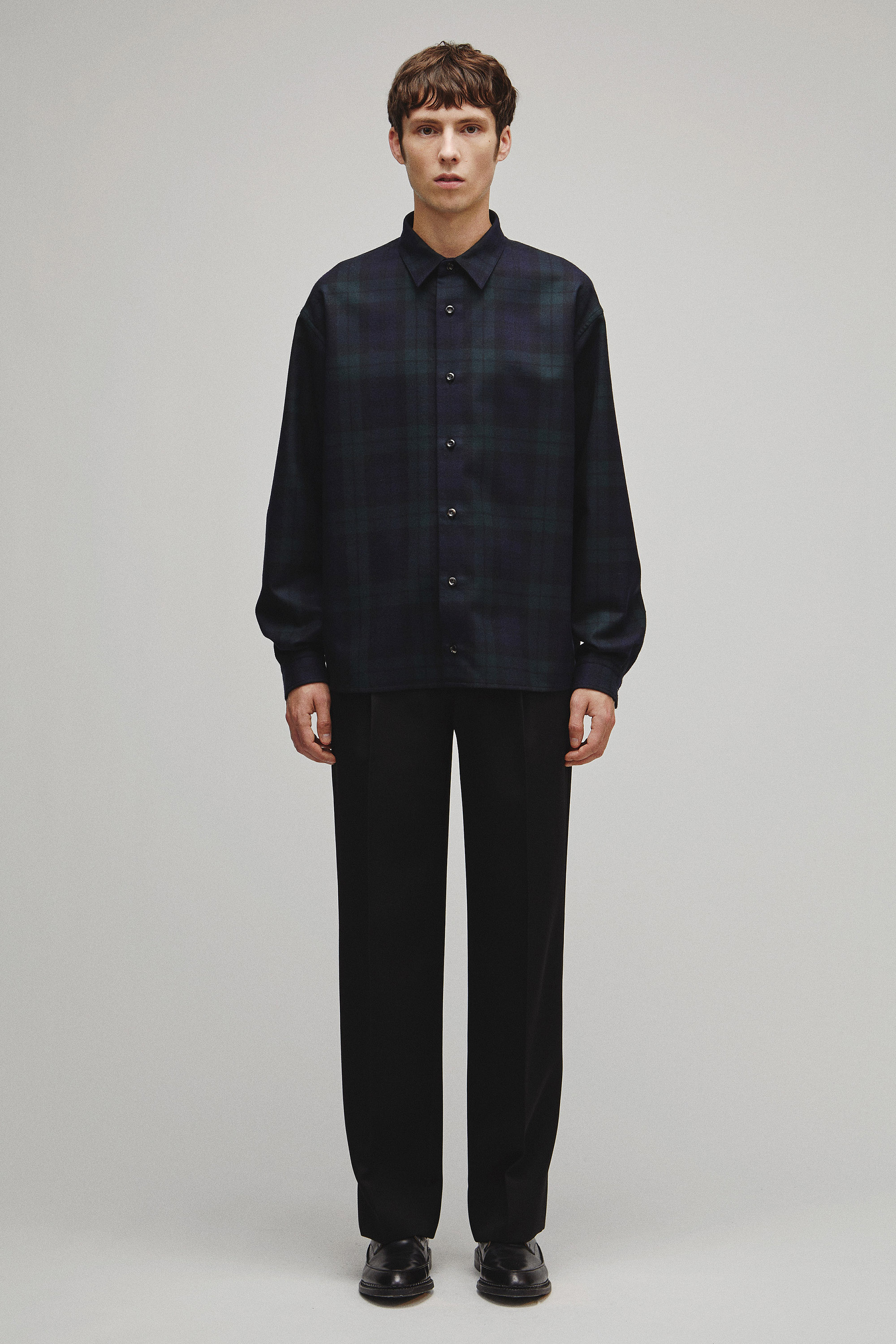 RERACS REGULAR COLLAR FLANNNEL SHIRT