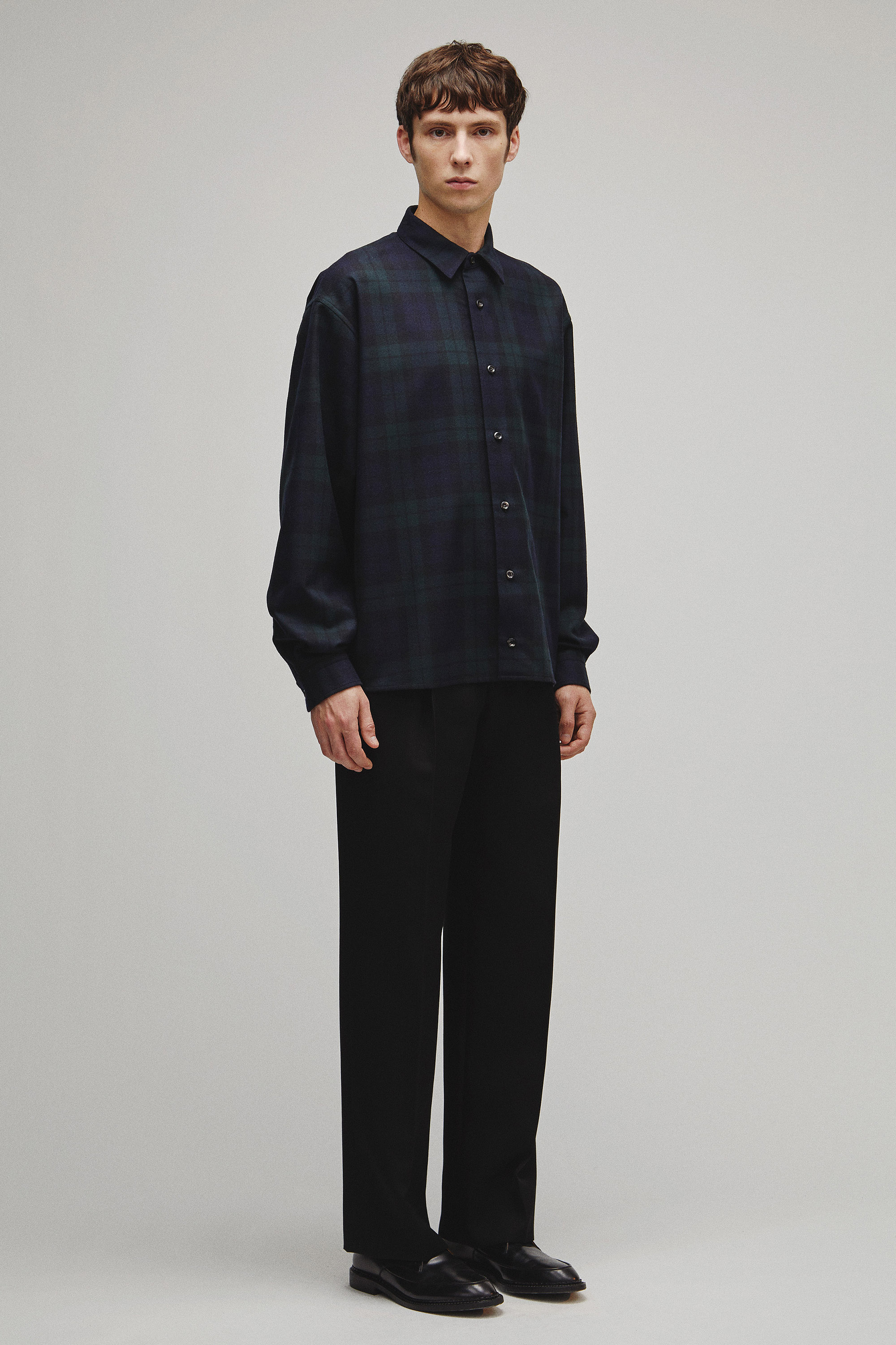 RERACS REGULAR COLLAR FLANNNEL SHIRT