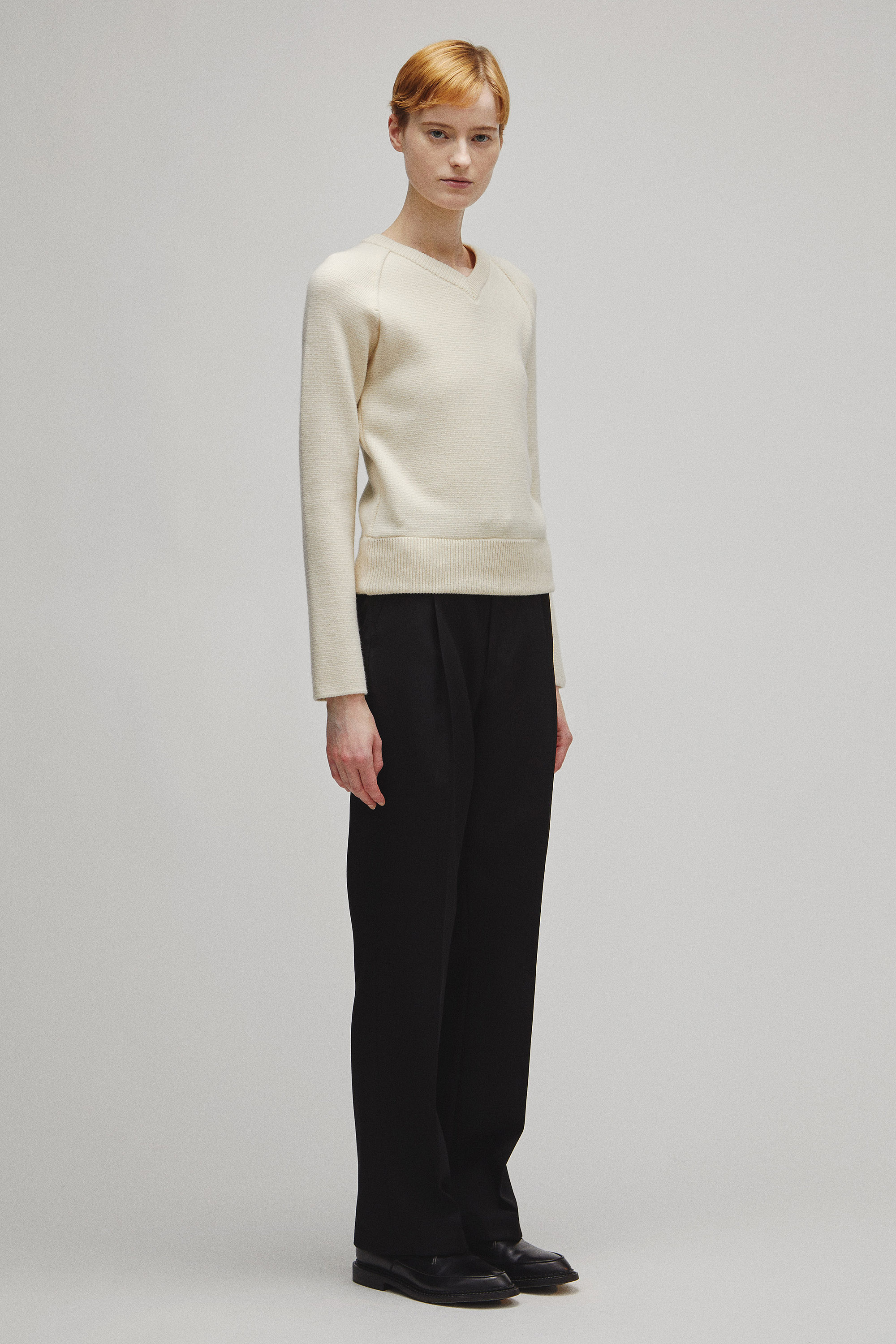 RERACS RAGLAN V NECK PULLOVER KNIT WOMENS