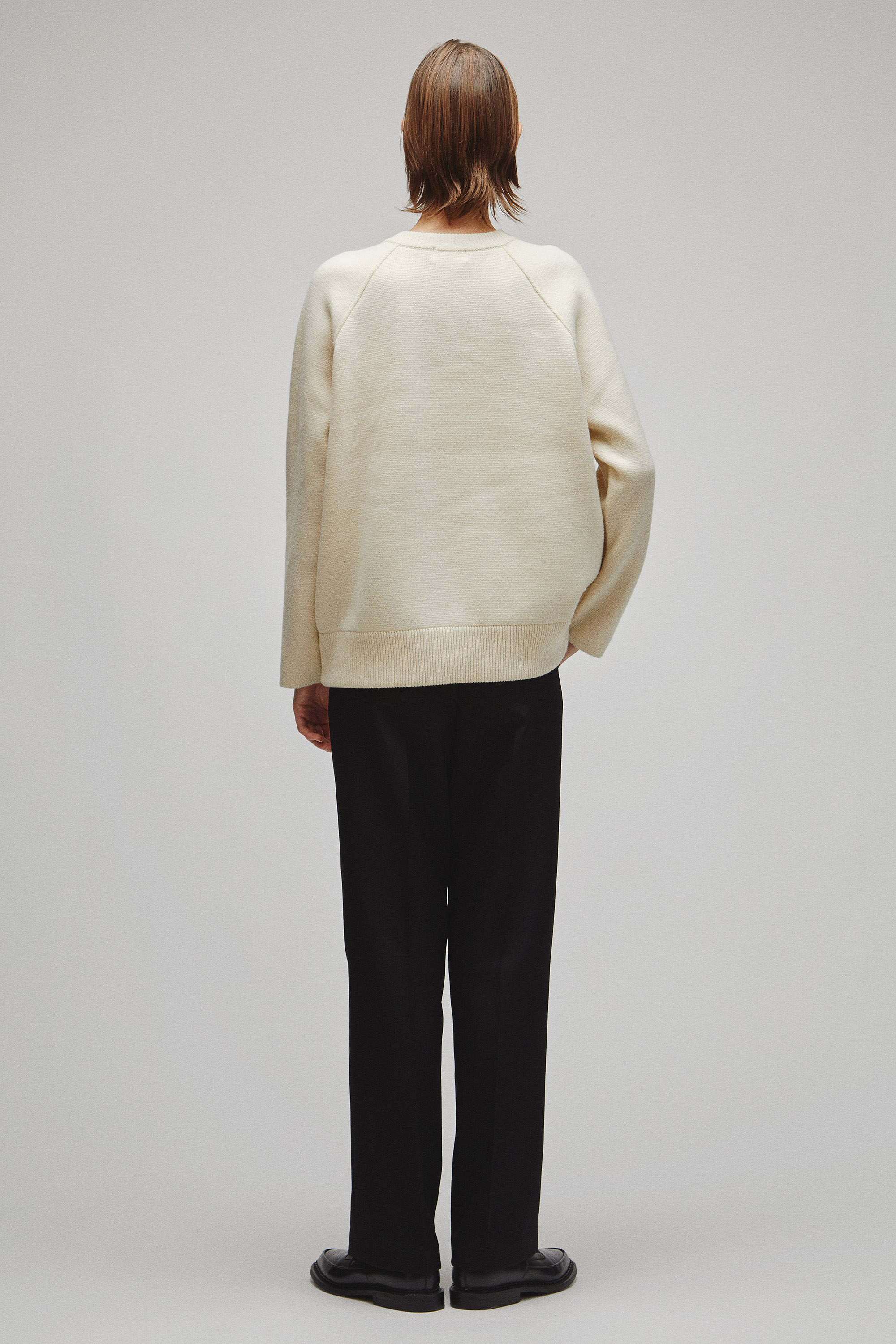 RERACS RAGLAN V NECK PULLOVER KNIT