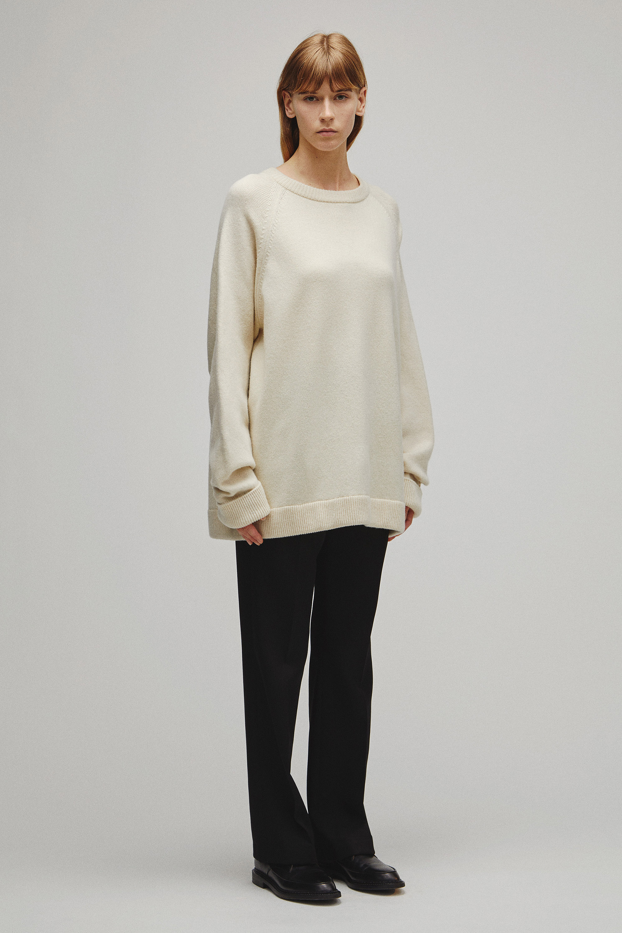 RERACS RAGLAN CREW NECK PULLOVER KNIT