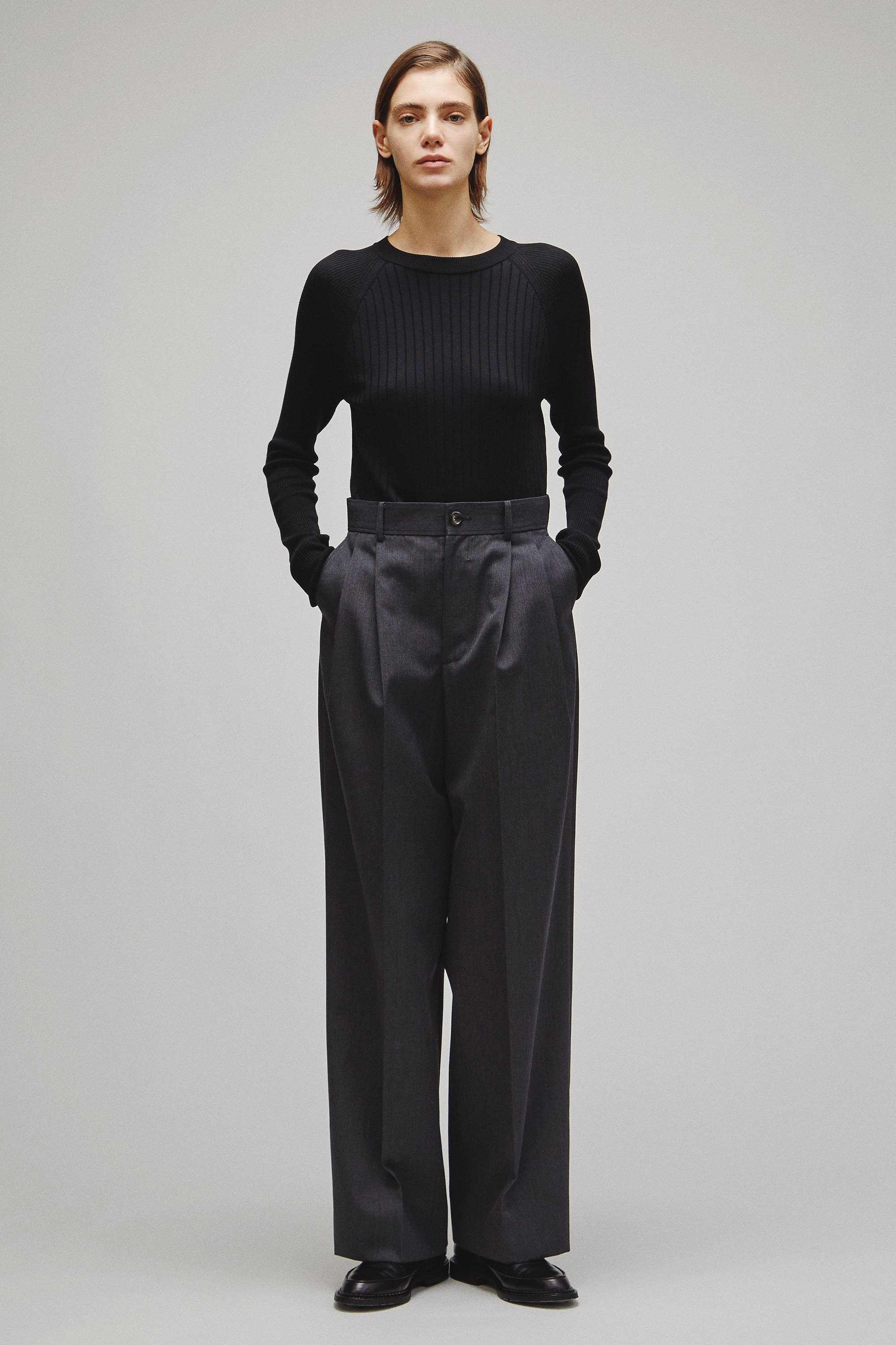 RERACS 2 TUCK WIDE SLACKS