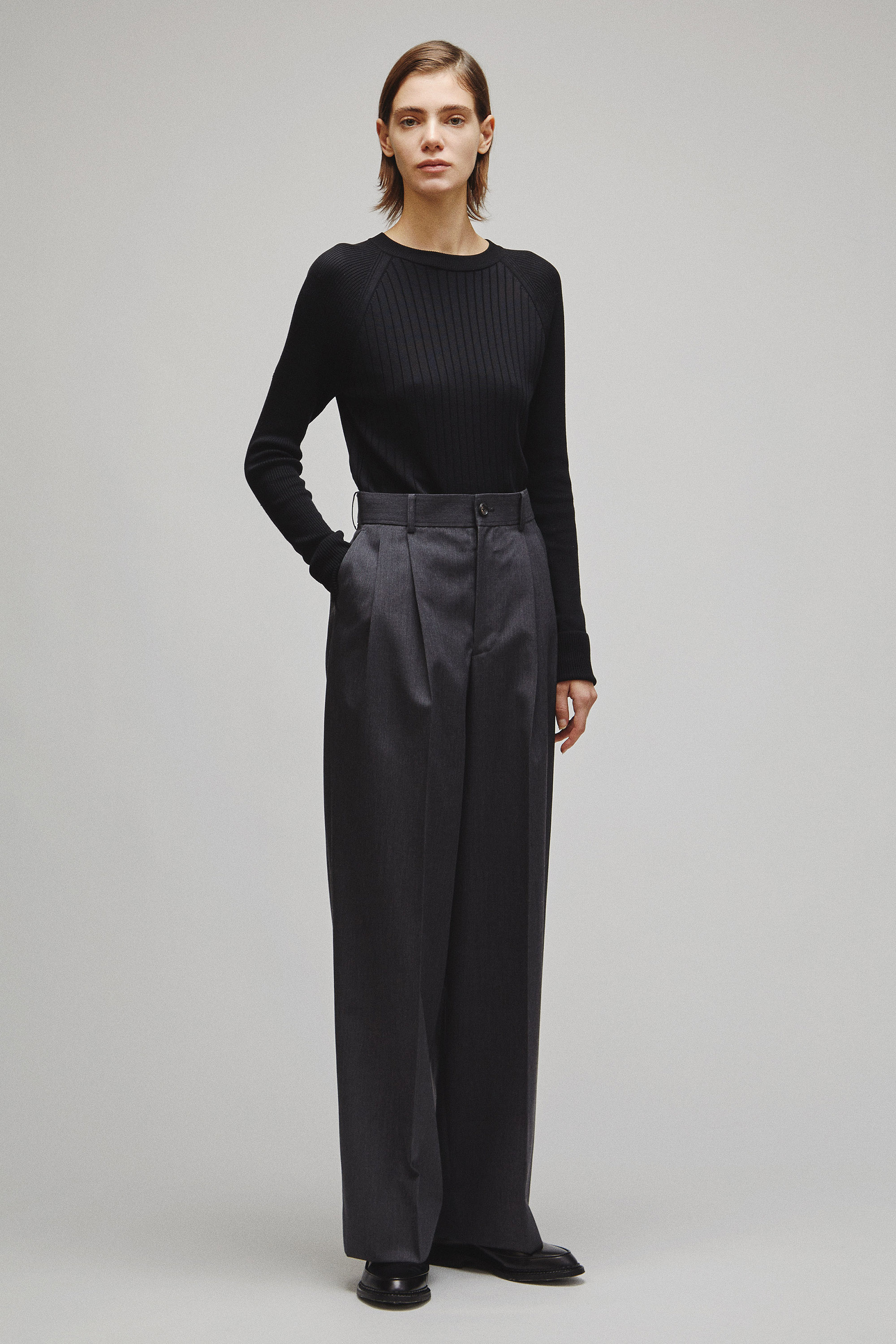 RERACS 2 TUCK WIDE SLACKS