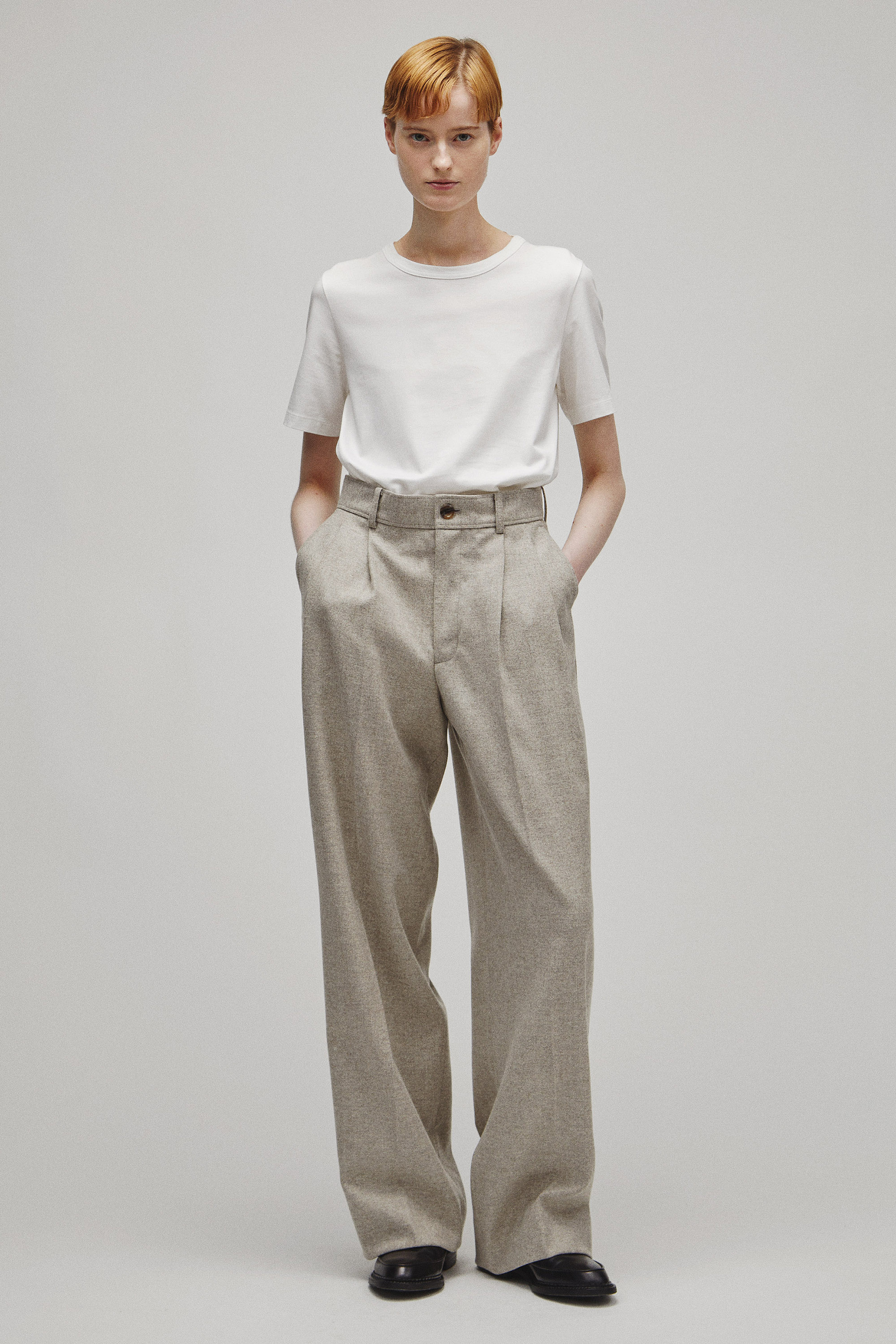 RERACS 2 TUCK WIDE SLACKS