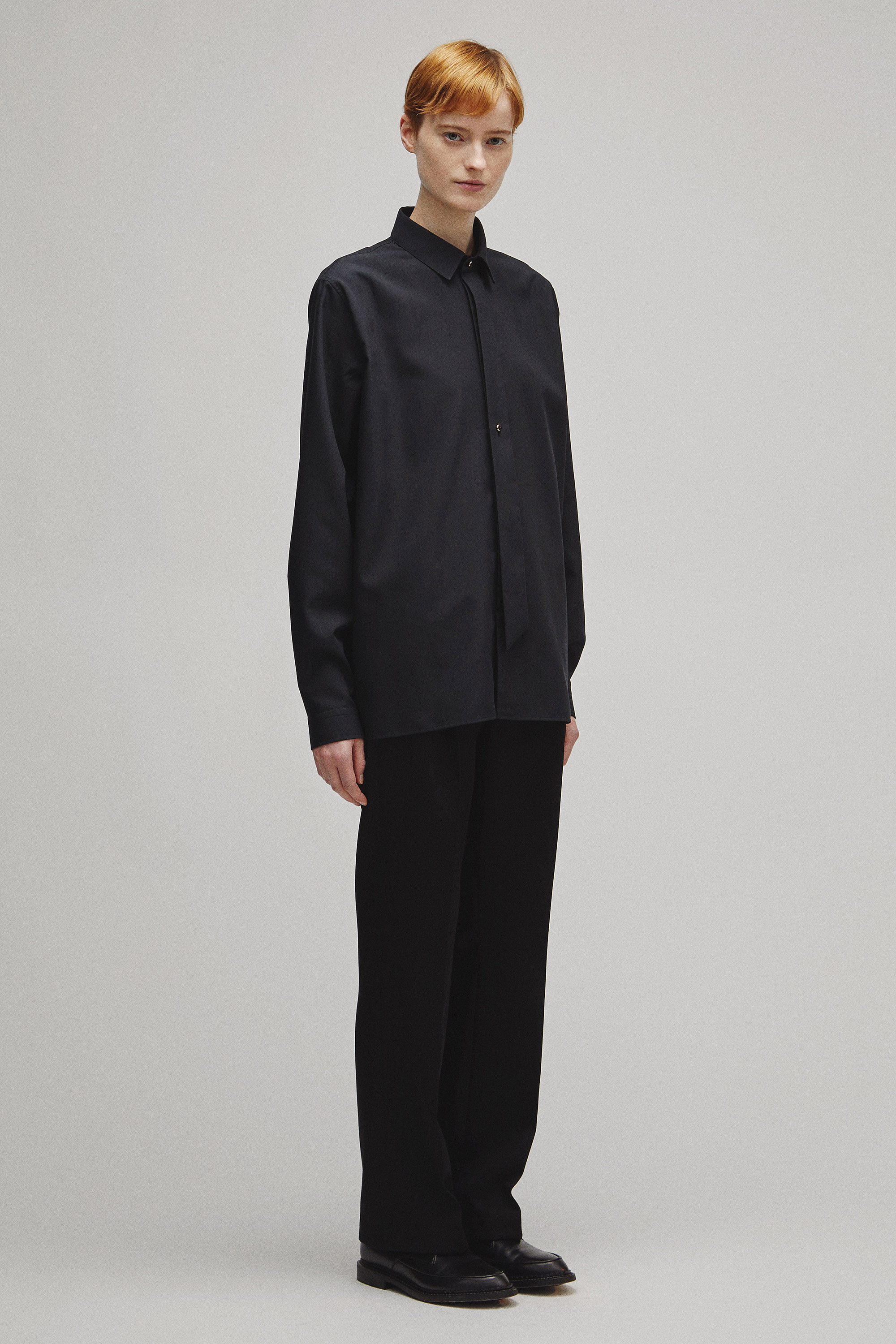 RERACS TINY COLLAR FRONT TIE SHIRT