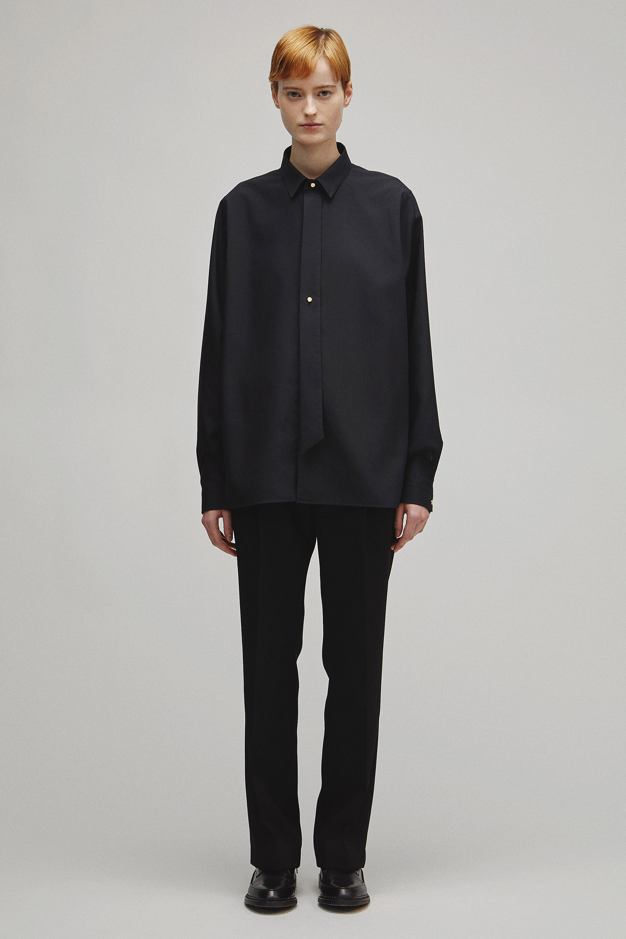 RERACS TINY COLLAR FRONT TIE SHIRT