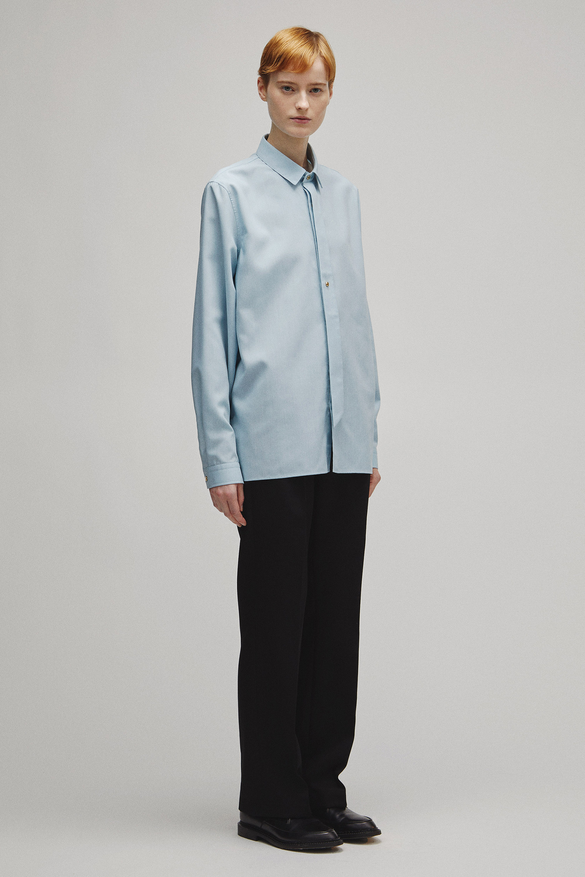 RERACS TINY COLLAR FRONT TIE SHIRT