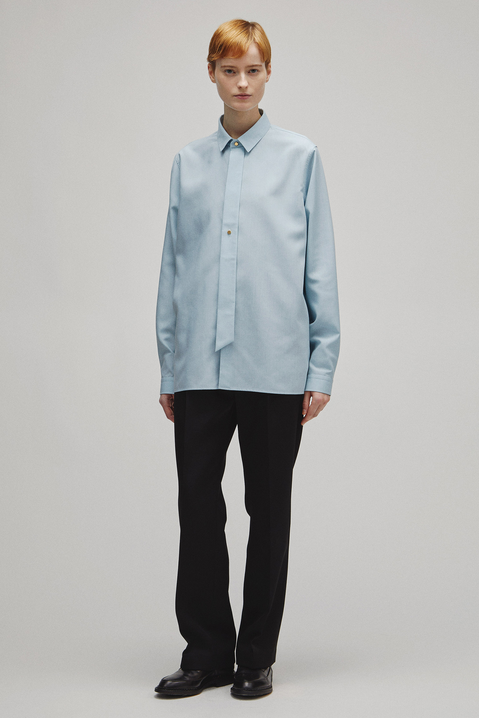RERACS TINY COLLAR FRONT TIE SHIRT