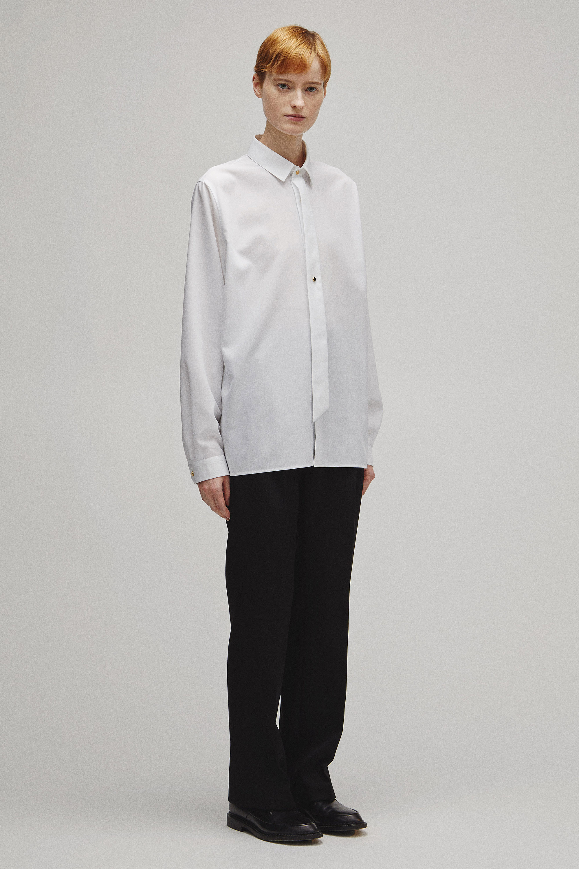 RERACS TINY COLLAR FRONT TIE SHIRT