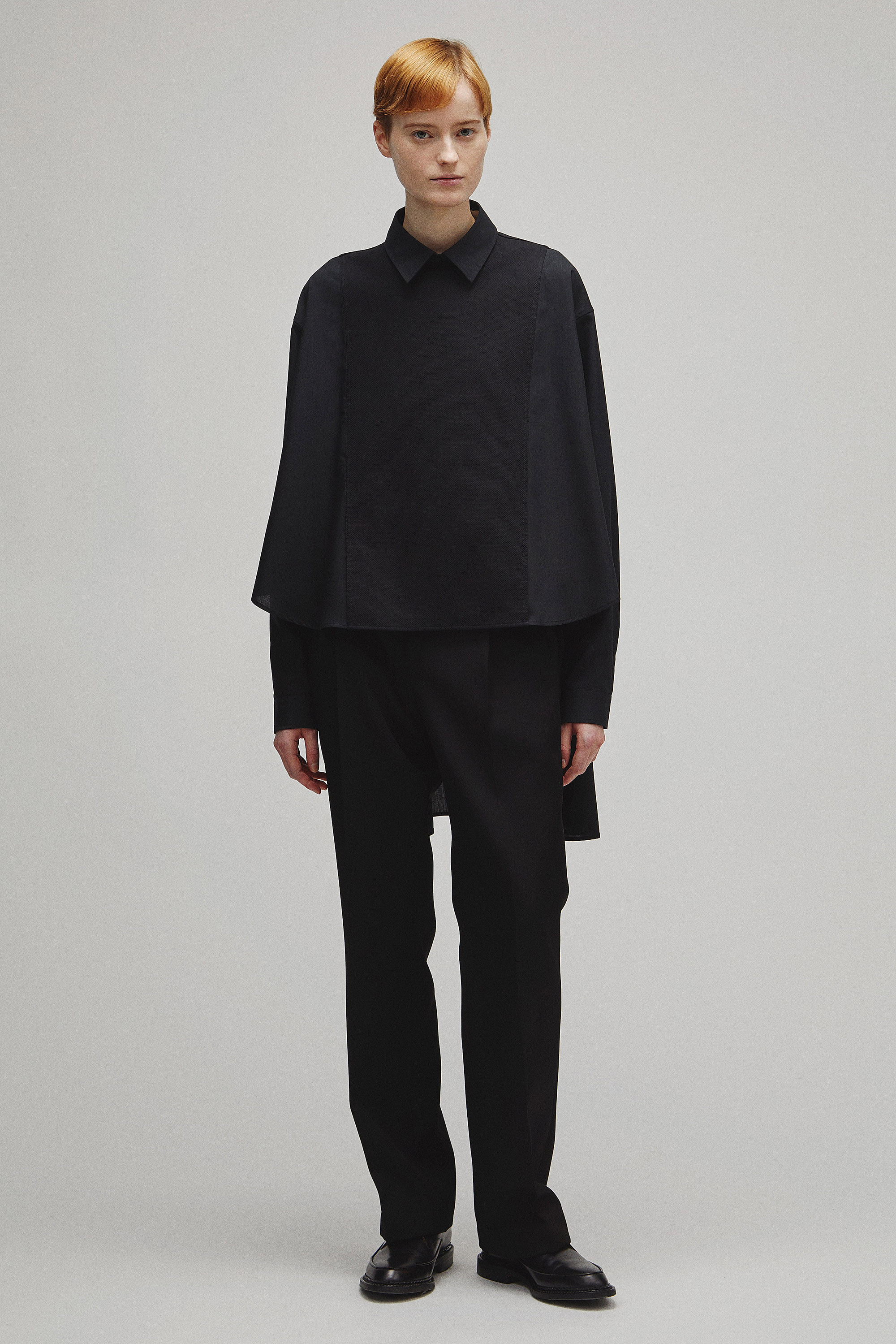 RERACS TUXEDO A-LINE TAIL SHIRT