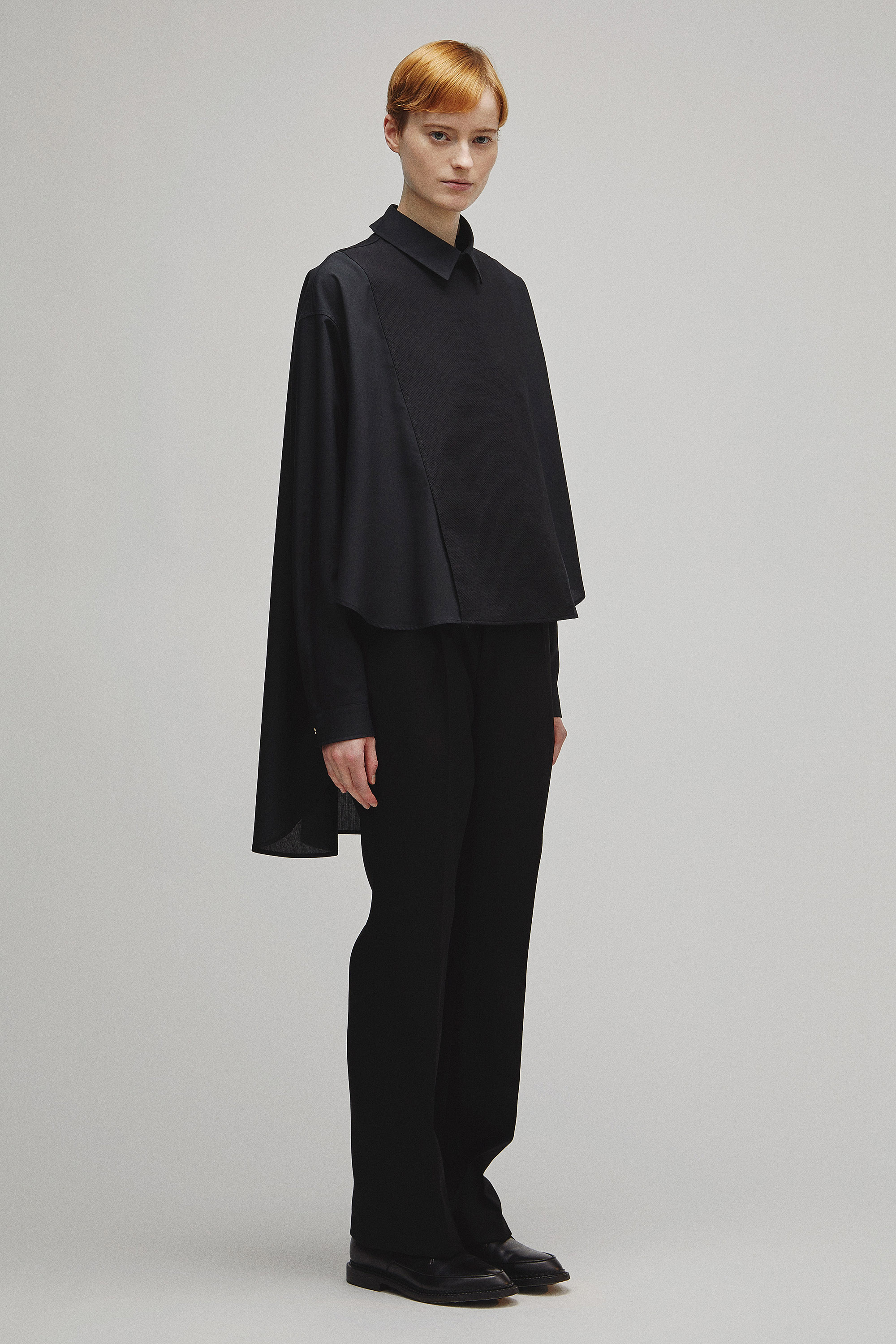 RERACS TUXEDO A-LINE TAIL SHIRT