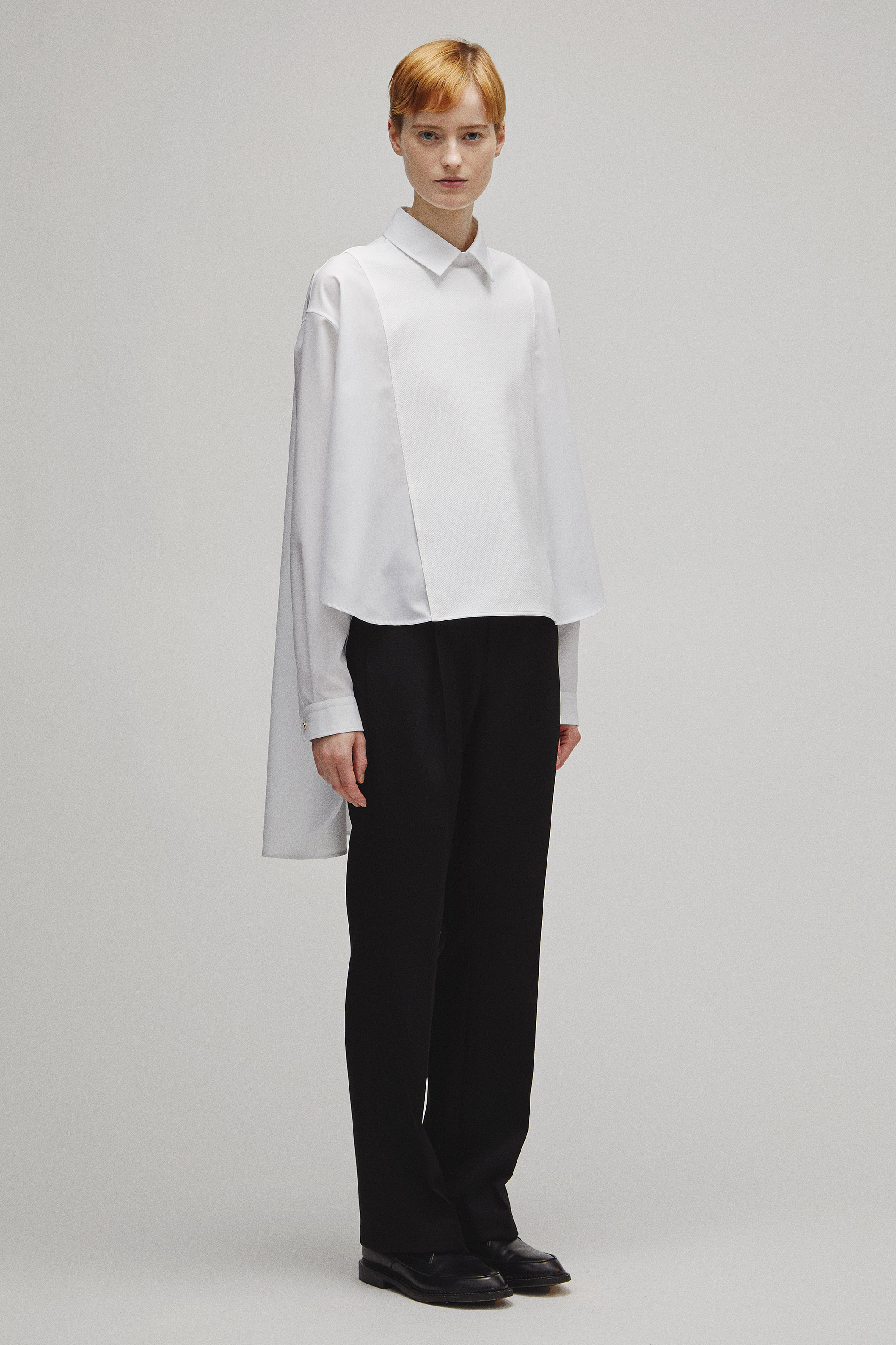 RERACS TUXEDO A-LINE TAIL SHIRT