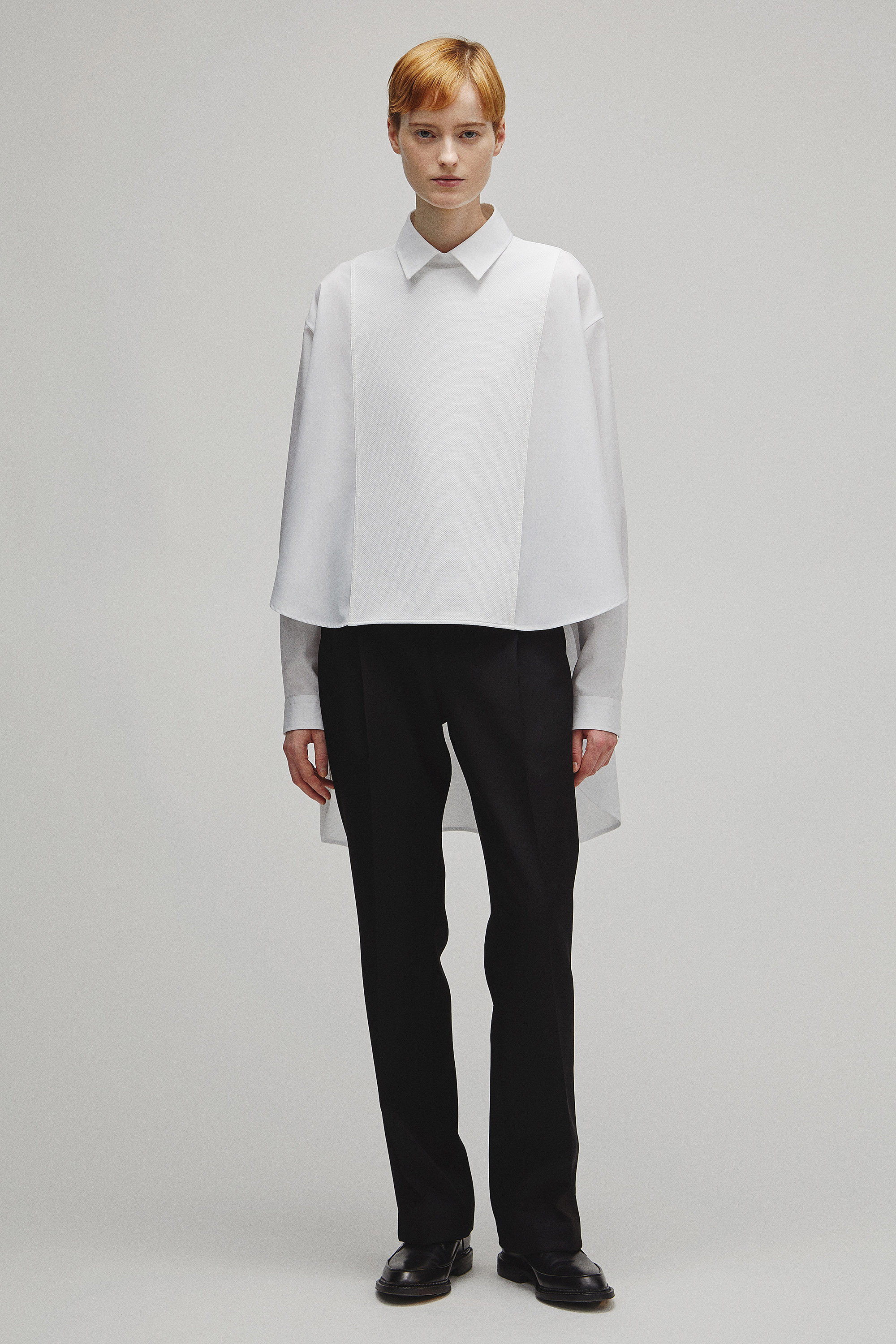 RERACS TUXEDO A-LINE TAIL SHIRT