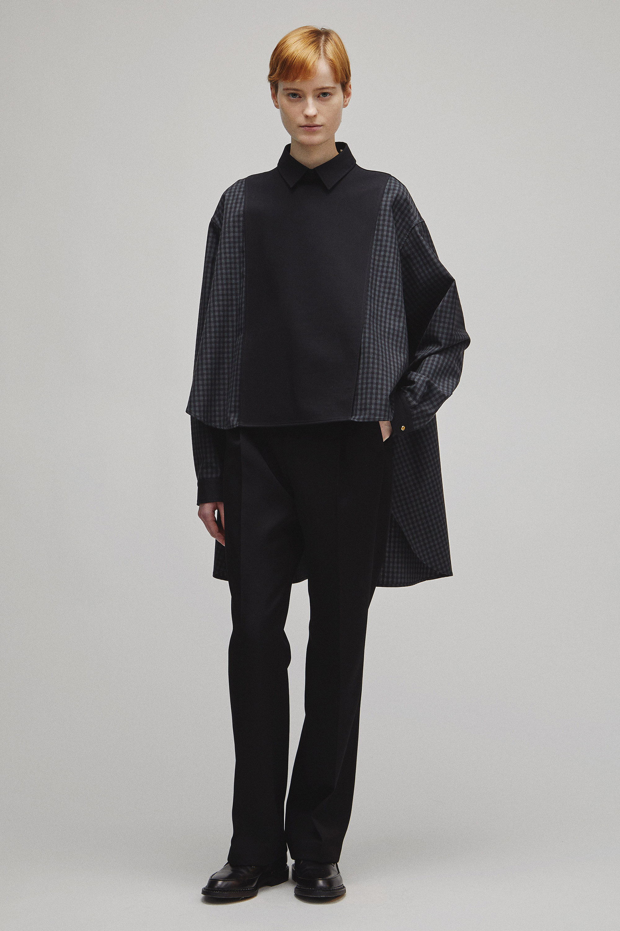 RERACS TUXEDO A-LINE TAIL SHIRT