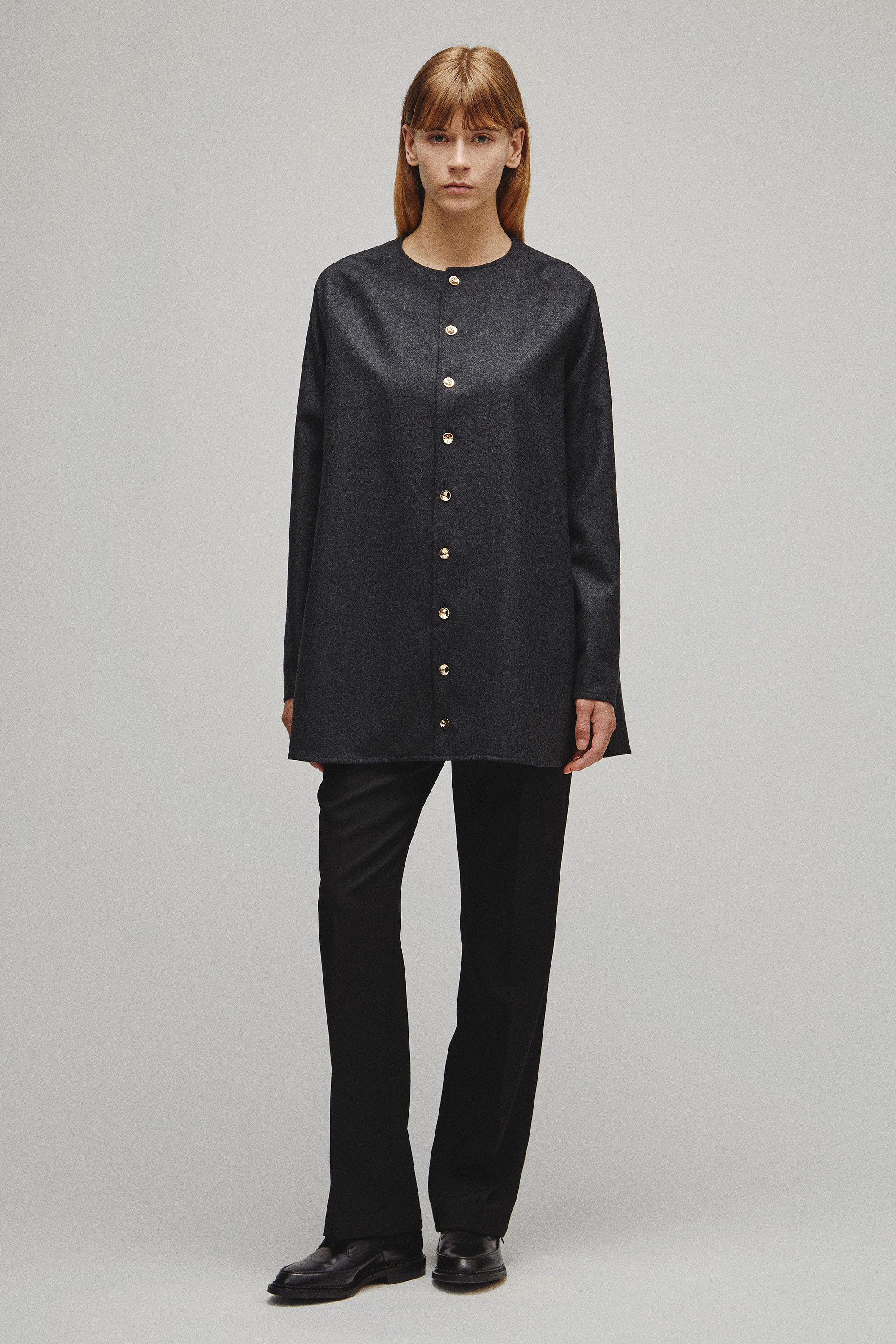 RERACS COLLARLESS A-LINE TUNIC