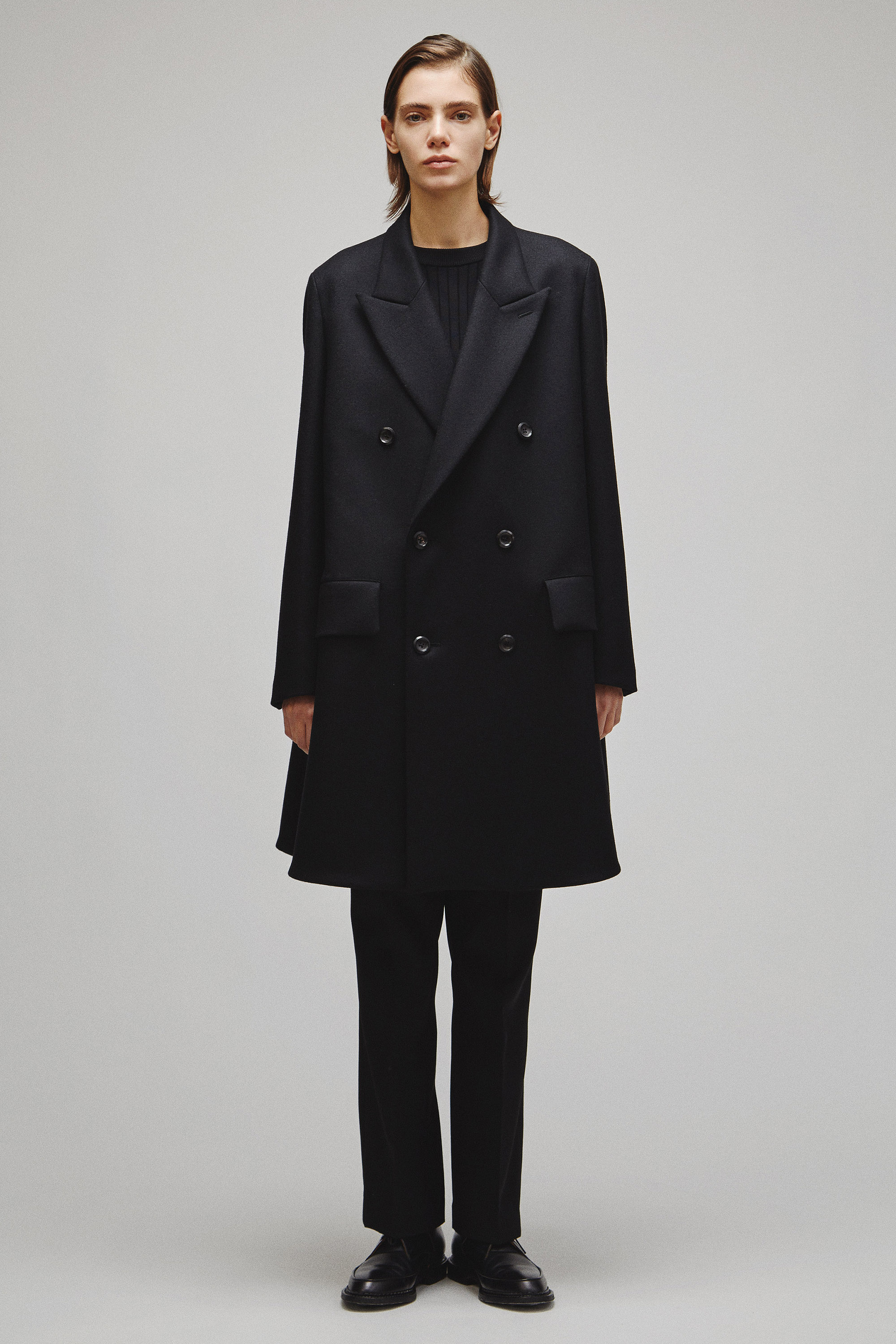 RERACS DOUBLE PEAKED A-LINE COAT