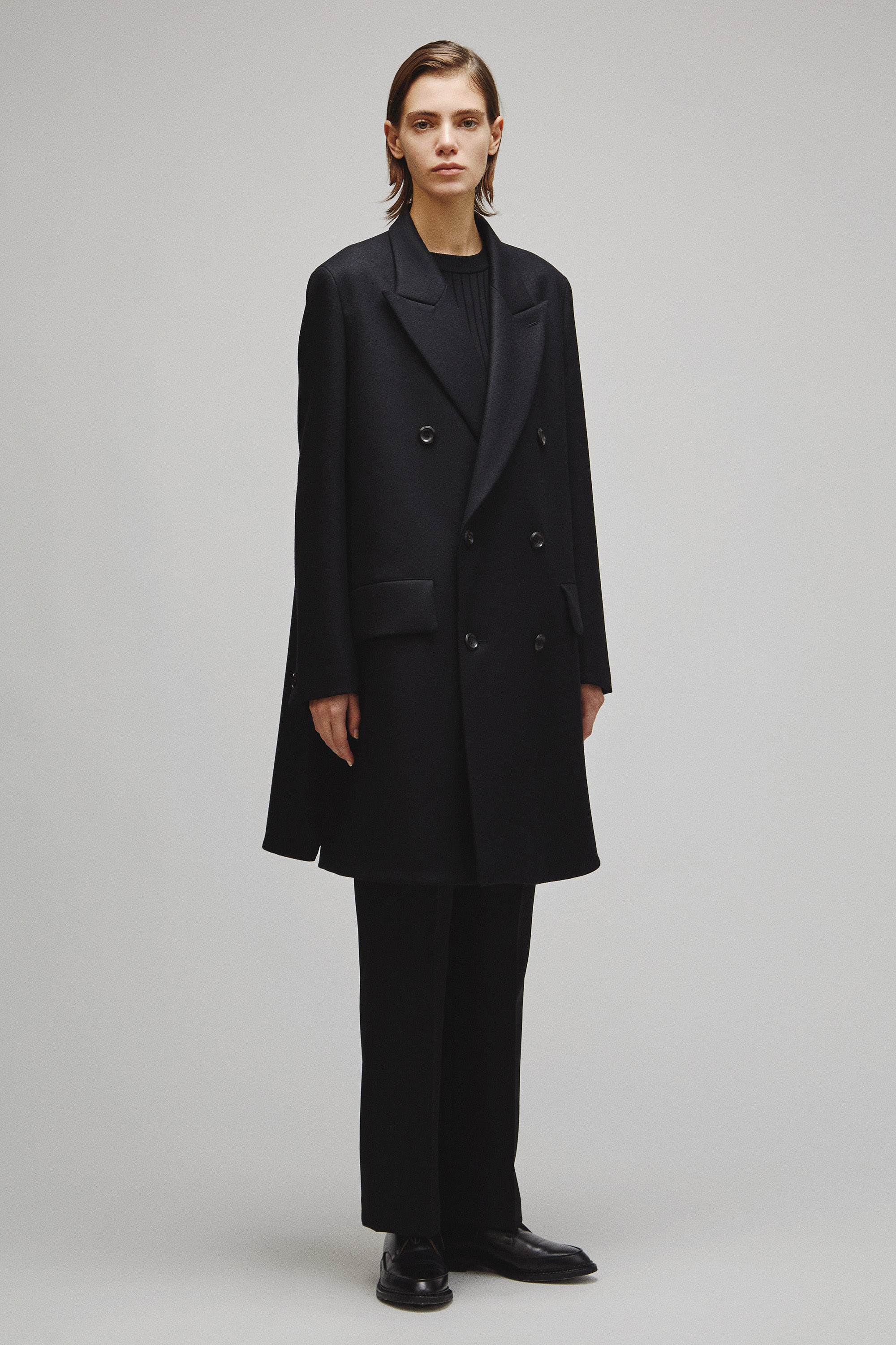 RERACS DOUBLE PEAKED A-LINE COAT