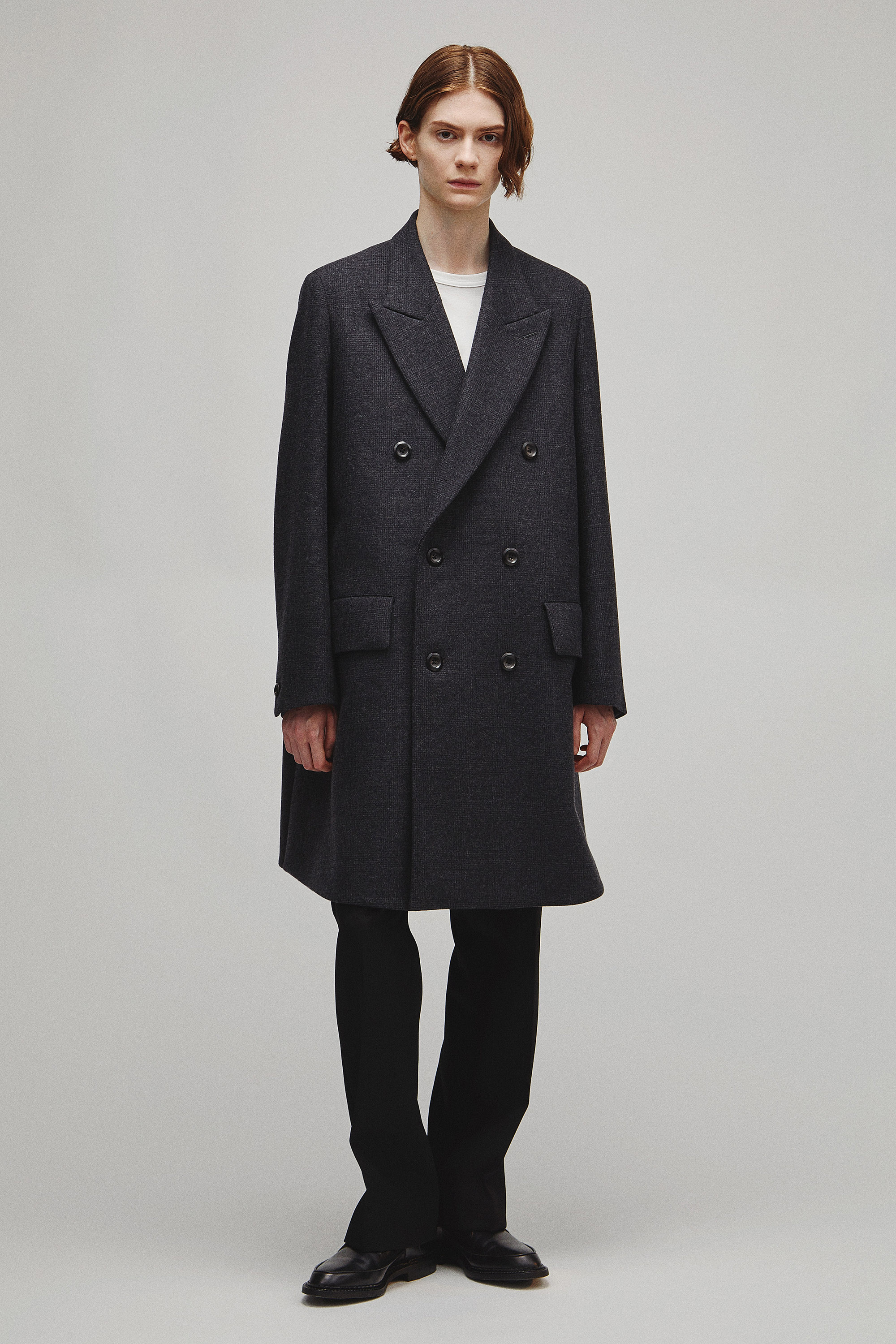 RERACS DOUBLE PEAKED A-LINE COAT