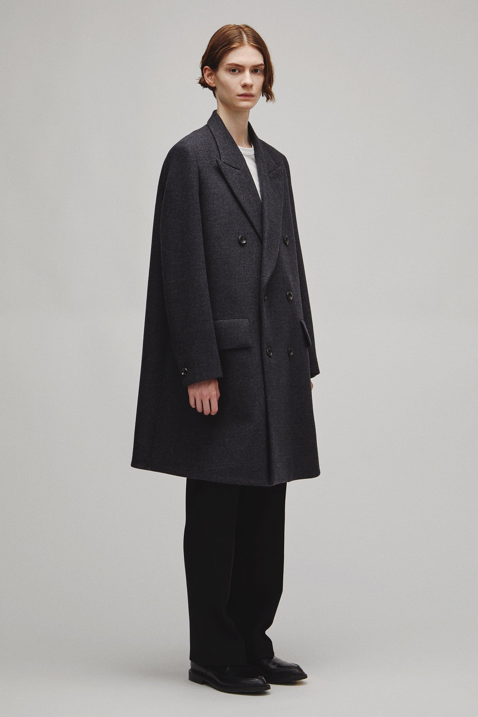 RERACS DOUBLE PEAKED A-LINE COAT