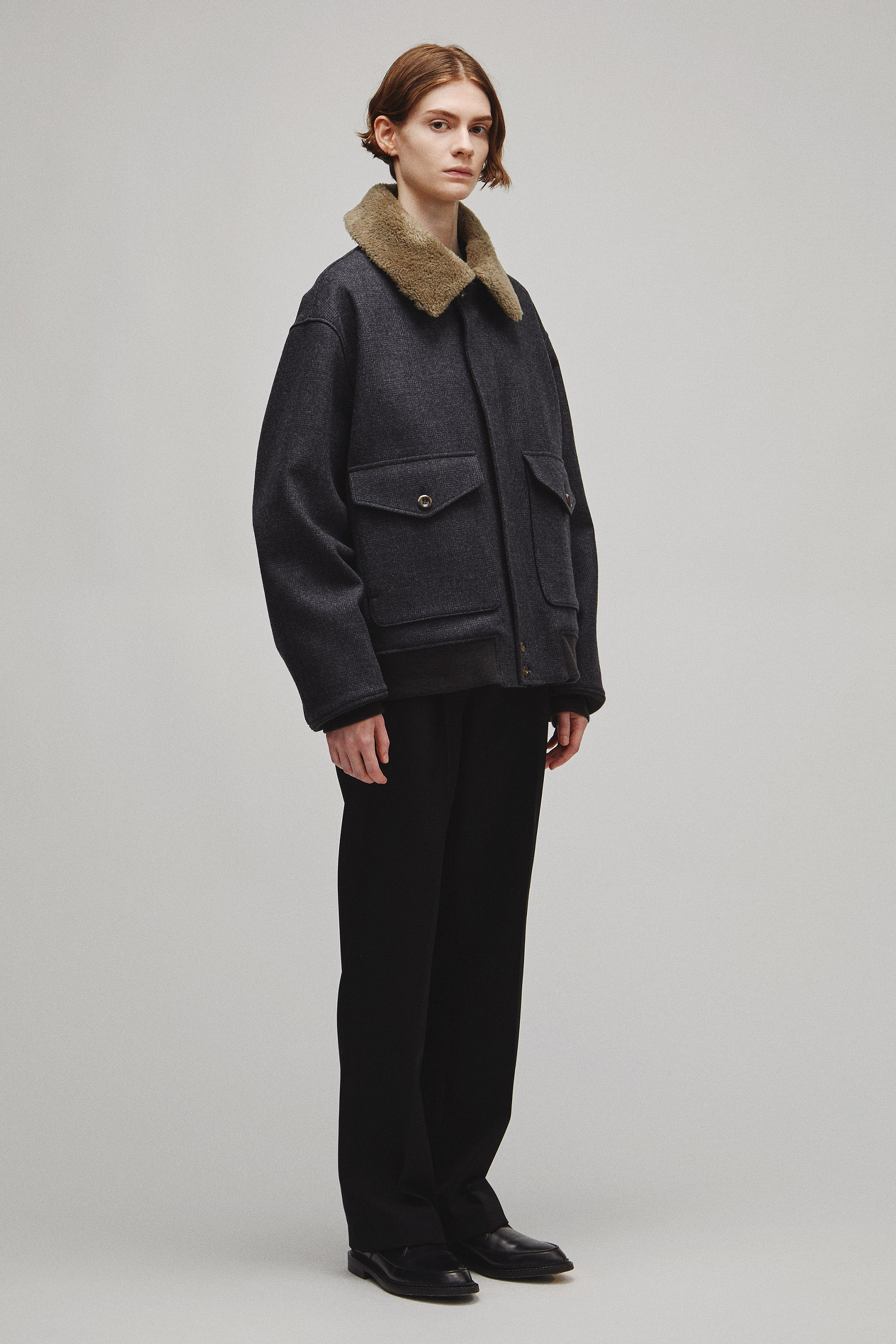 THE A2 JACKET M WITH BOA COLLAR