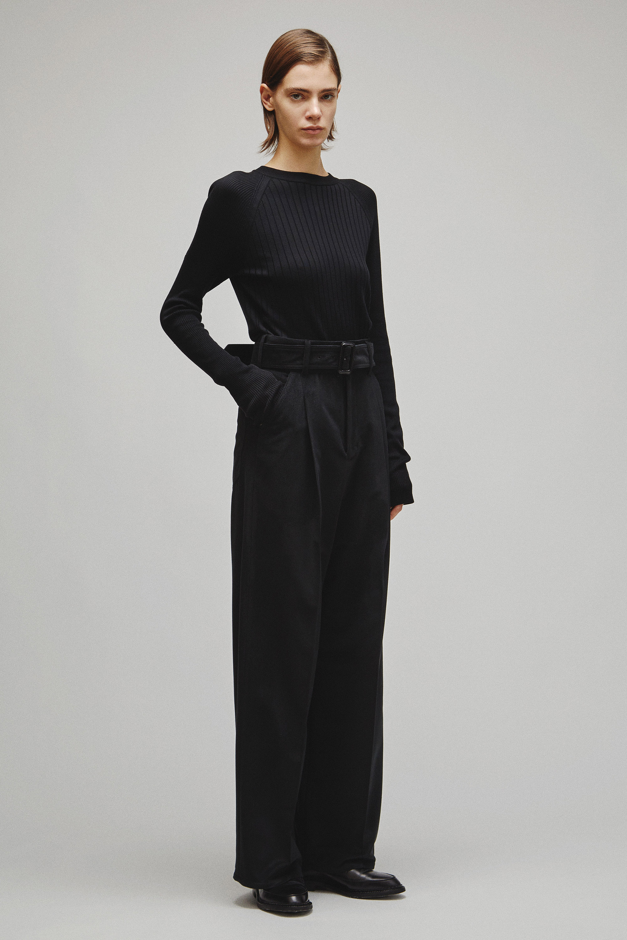 THE BELTED WIDE 5POCKET PANTS
