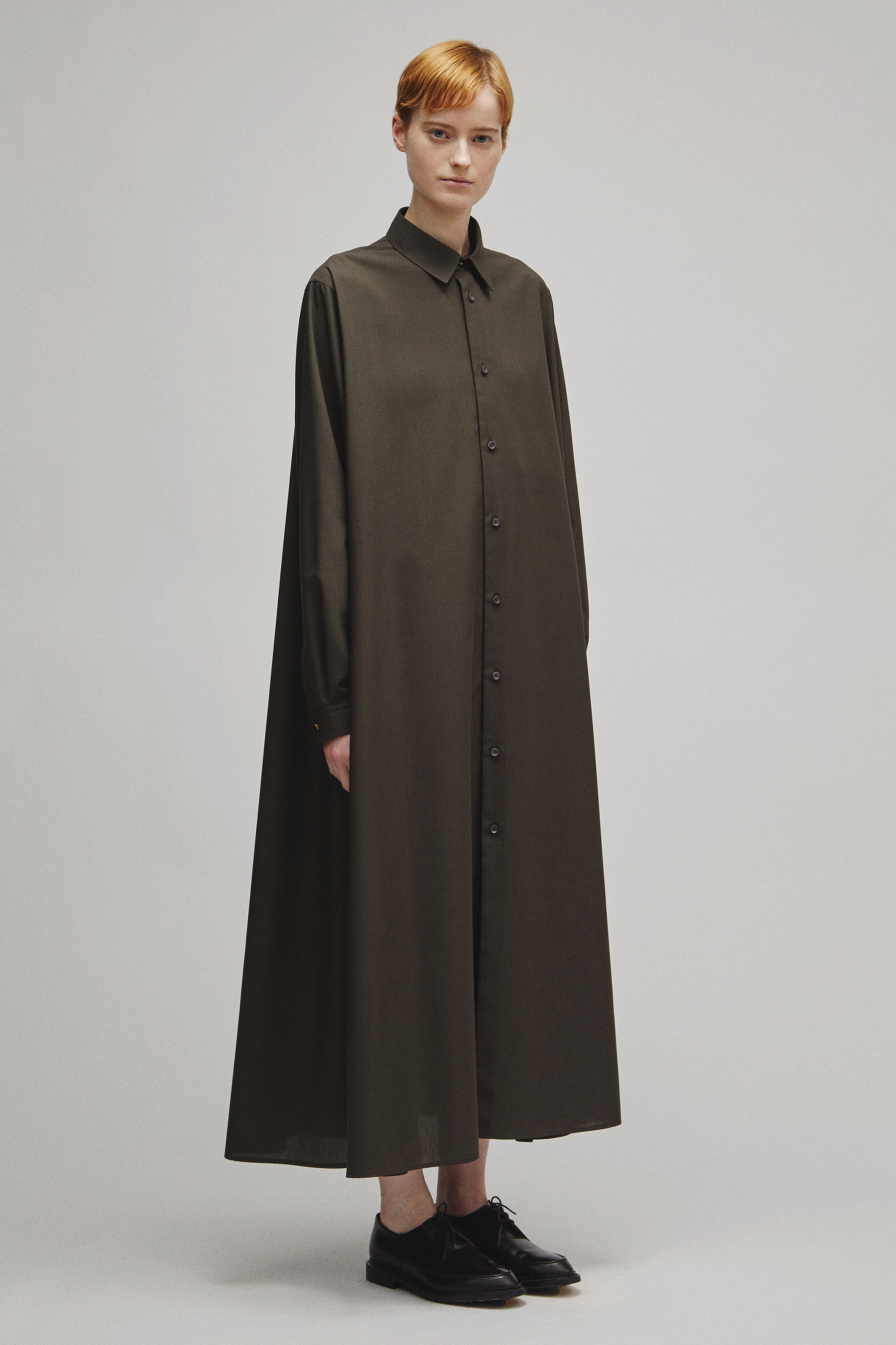 RERACS REGULAR COLLAR A-LINE DRESS