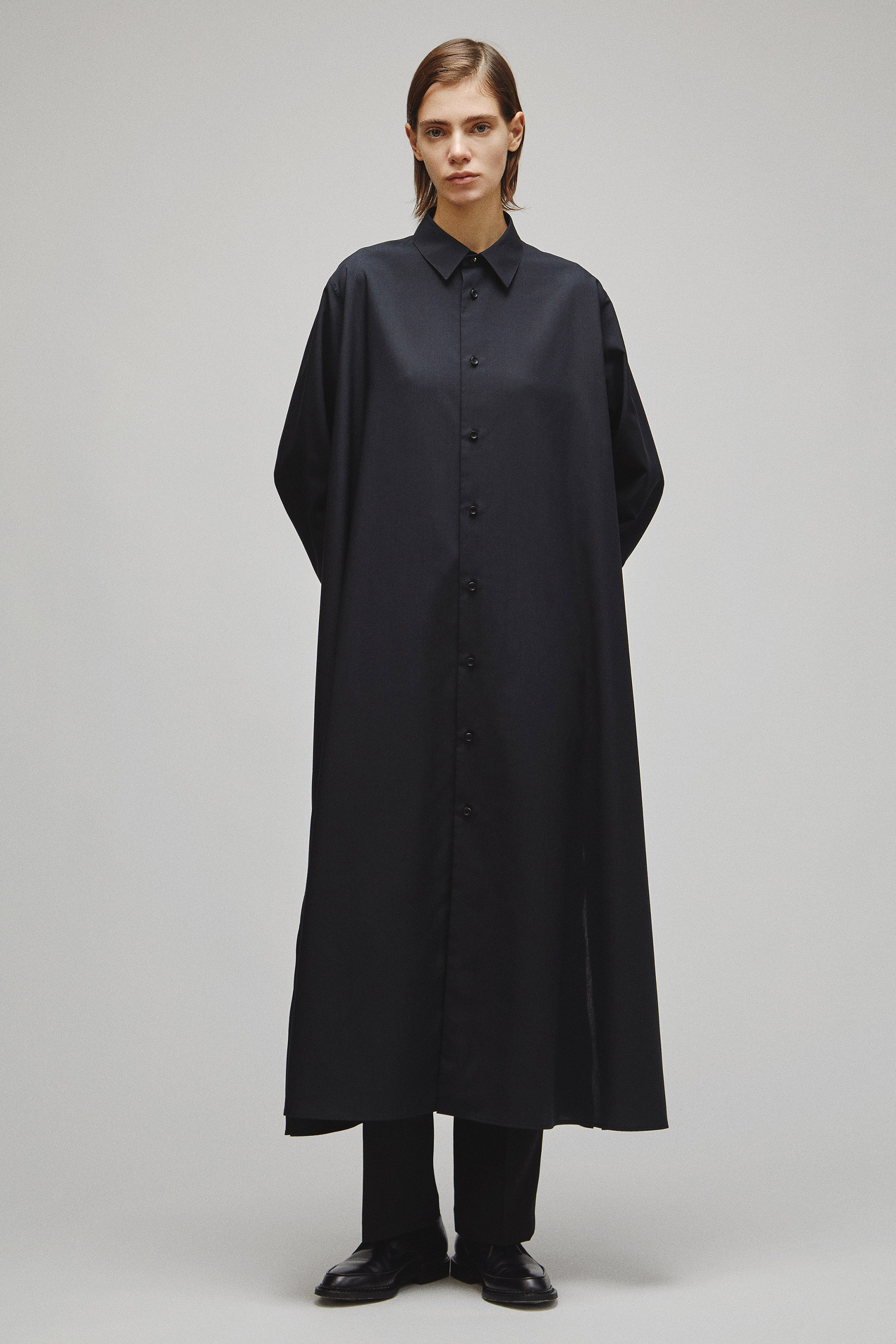 RERACS REGULAR COLLAR A-LINE DRESS