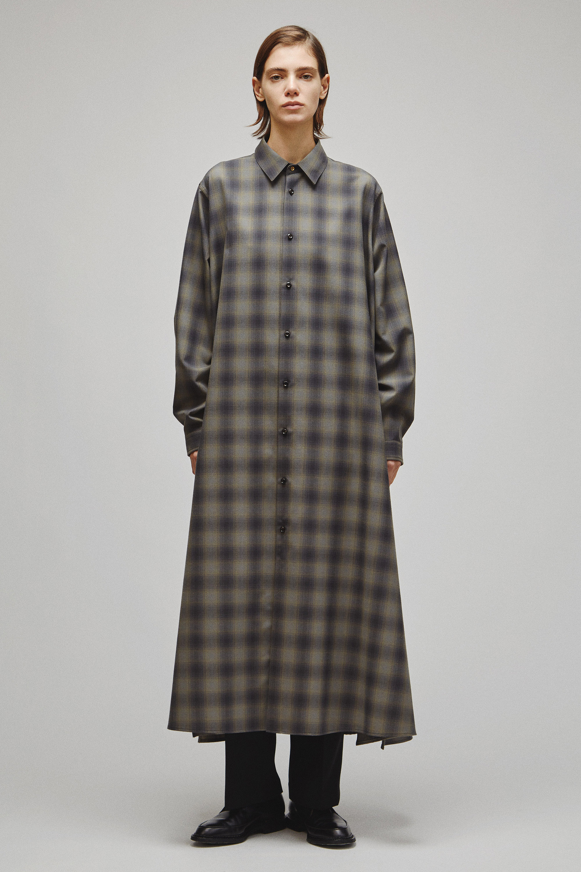 RERACS REGULAR COLLAR A-LINE DRESS