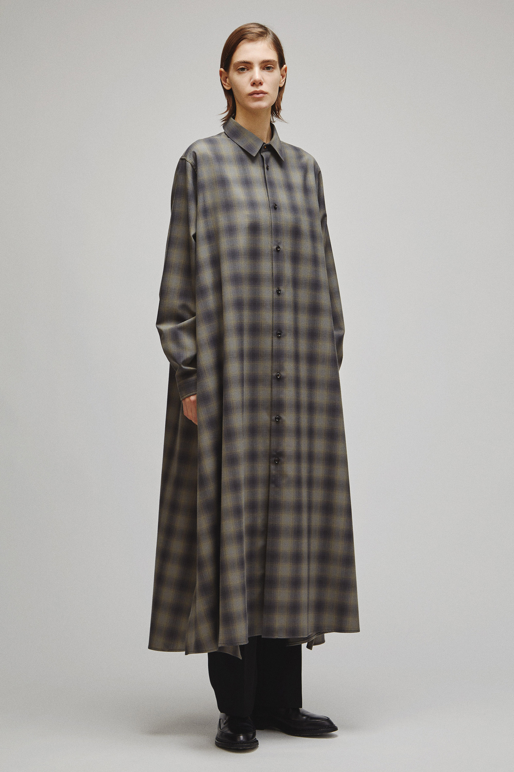 RERACS REGULAR COLLAR A-LINE DRESS