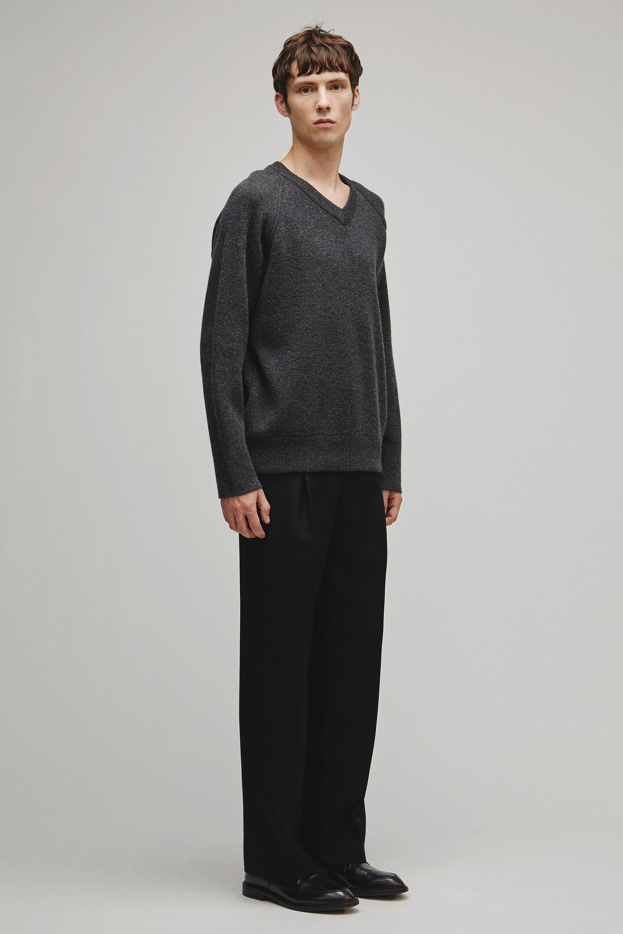 RERACS RAGLAN V NECK PULLOVER KNIT