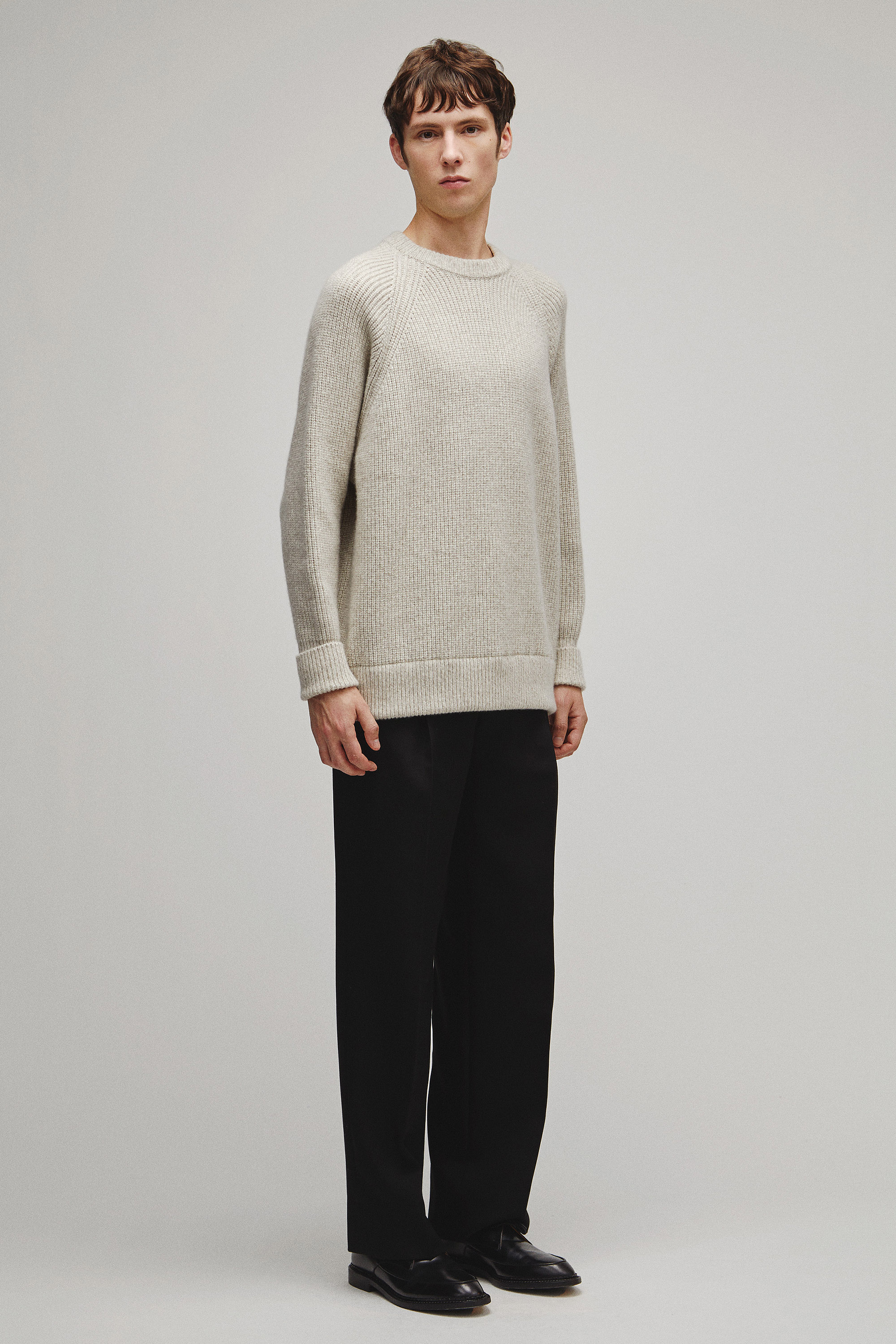 RERACS RAGLAN CREW NECK PULLOVER LOOSE KNIT