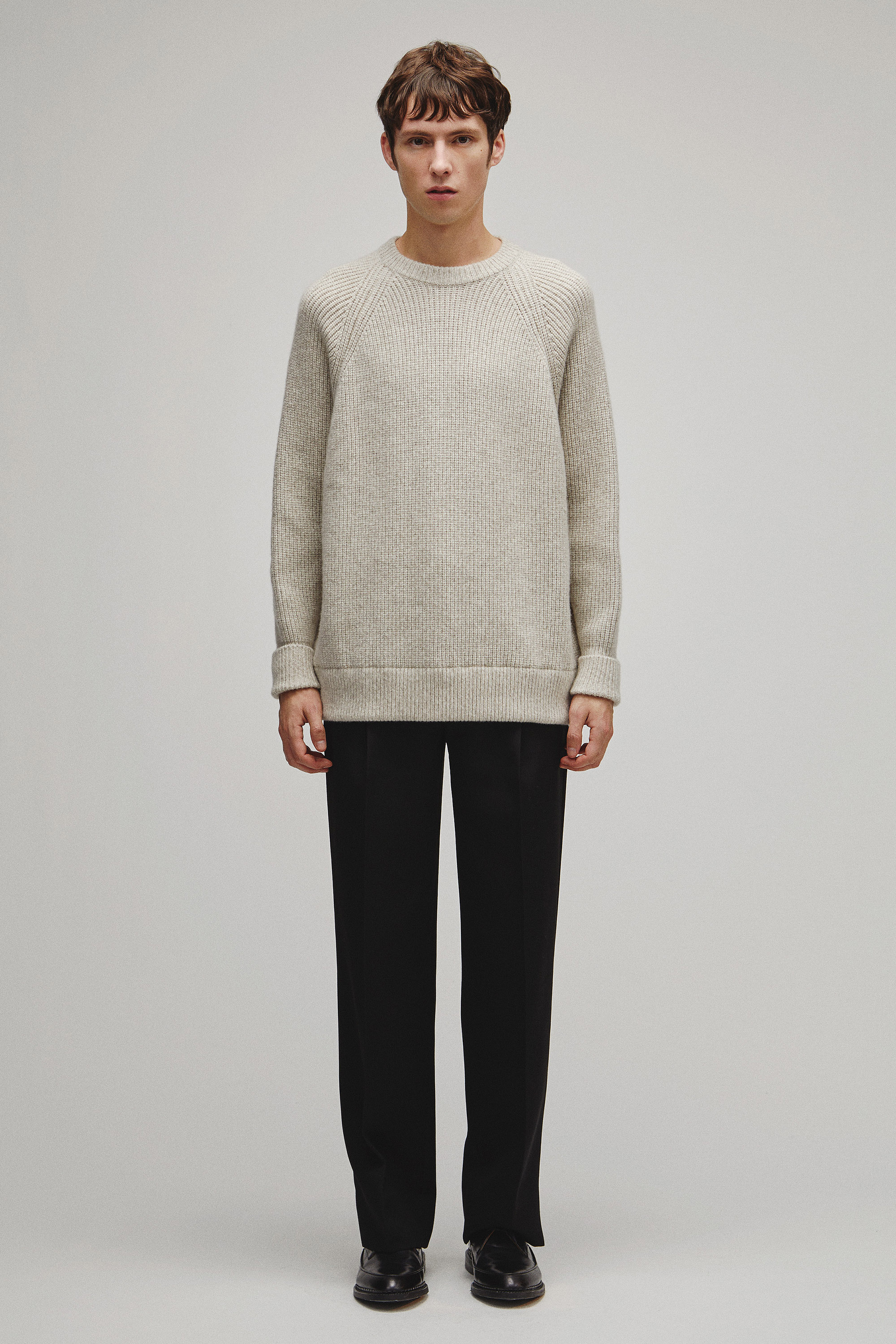 RERACS RAGLAN CREW NECK PULLOVER LOOSE KNIT