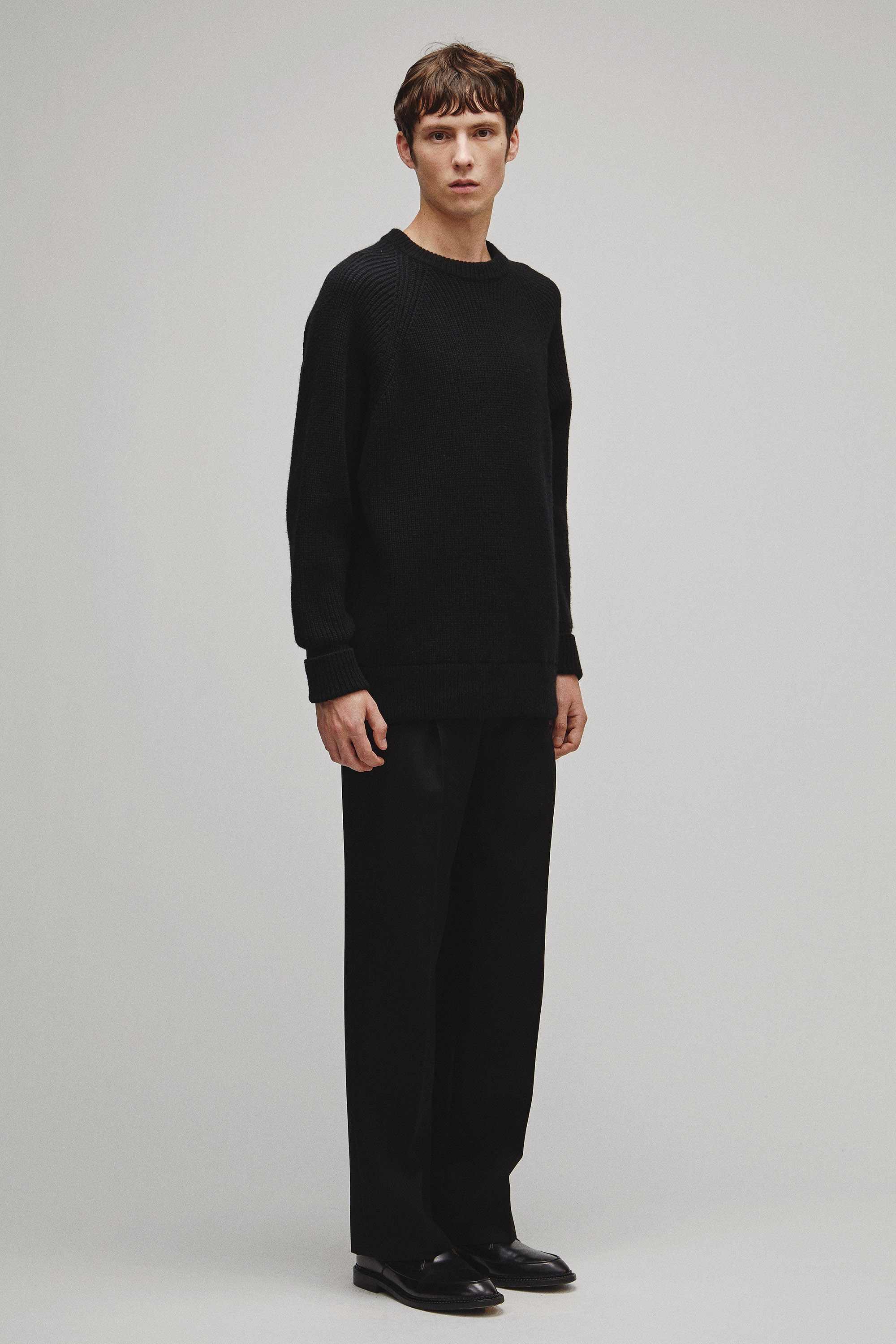 RERACS RAGLAN CREW NECK PULLOVER LOOSE KNIT