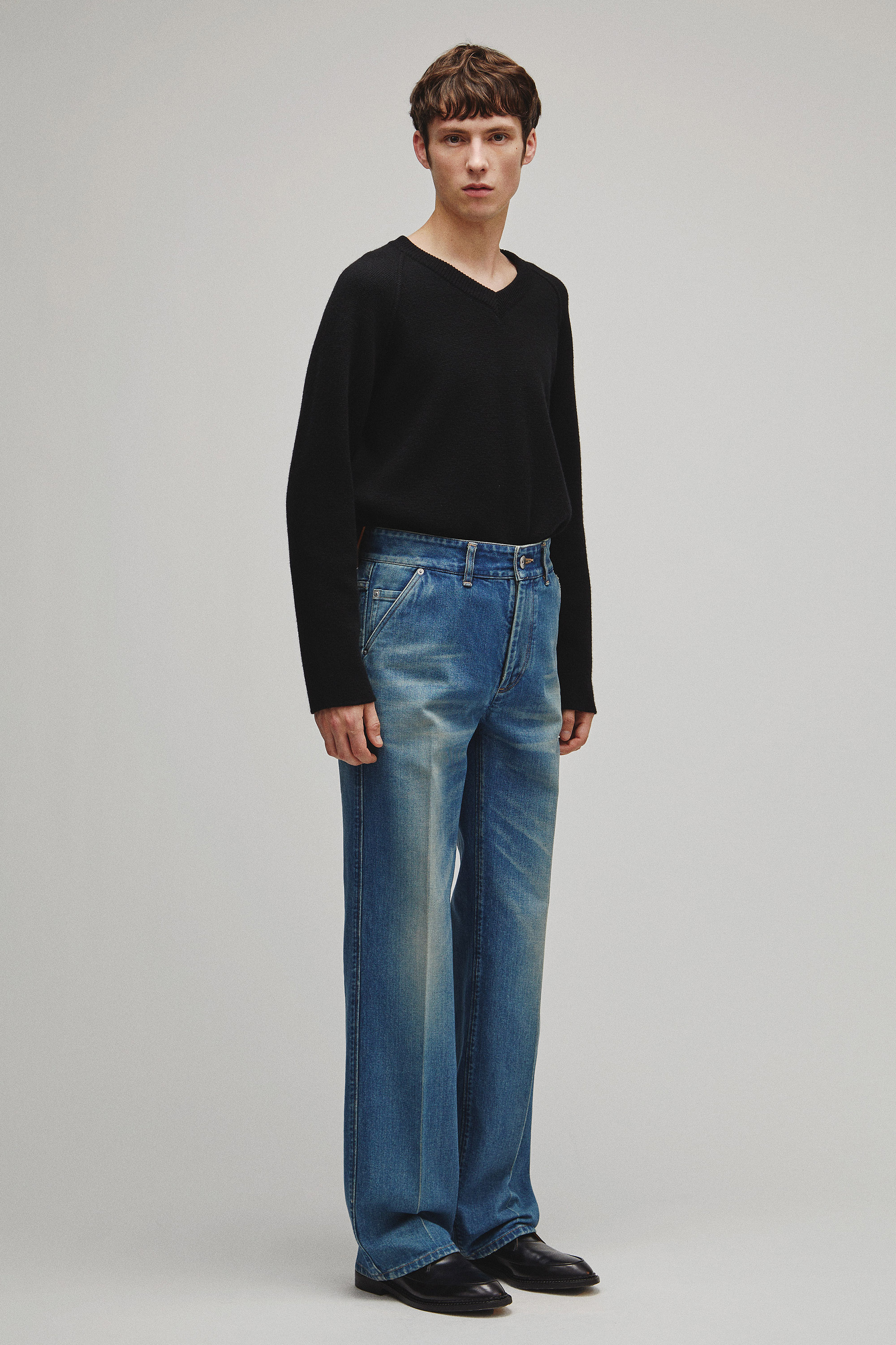 RERACS STRAIGHT SLACKS DENIM PANTS