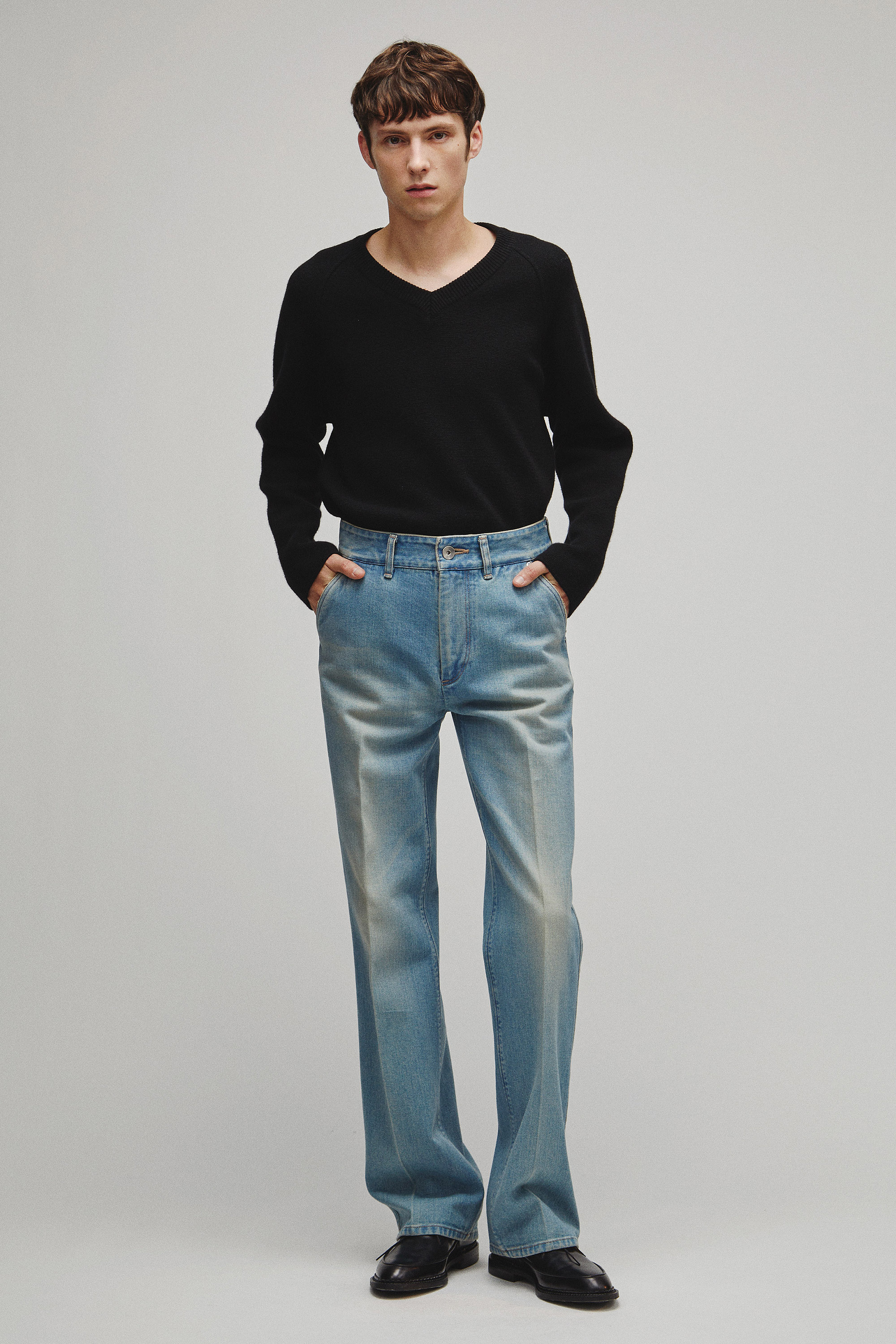 RERACS STRAIGHT SLACKS DENIM PANTS