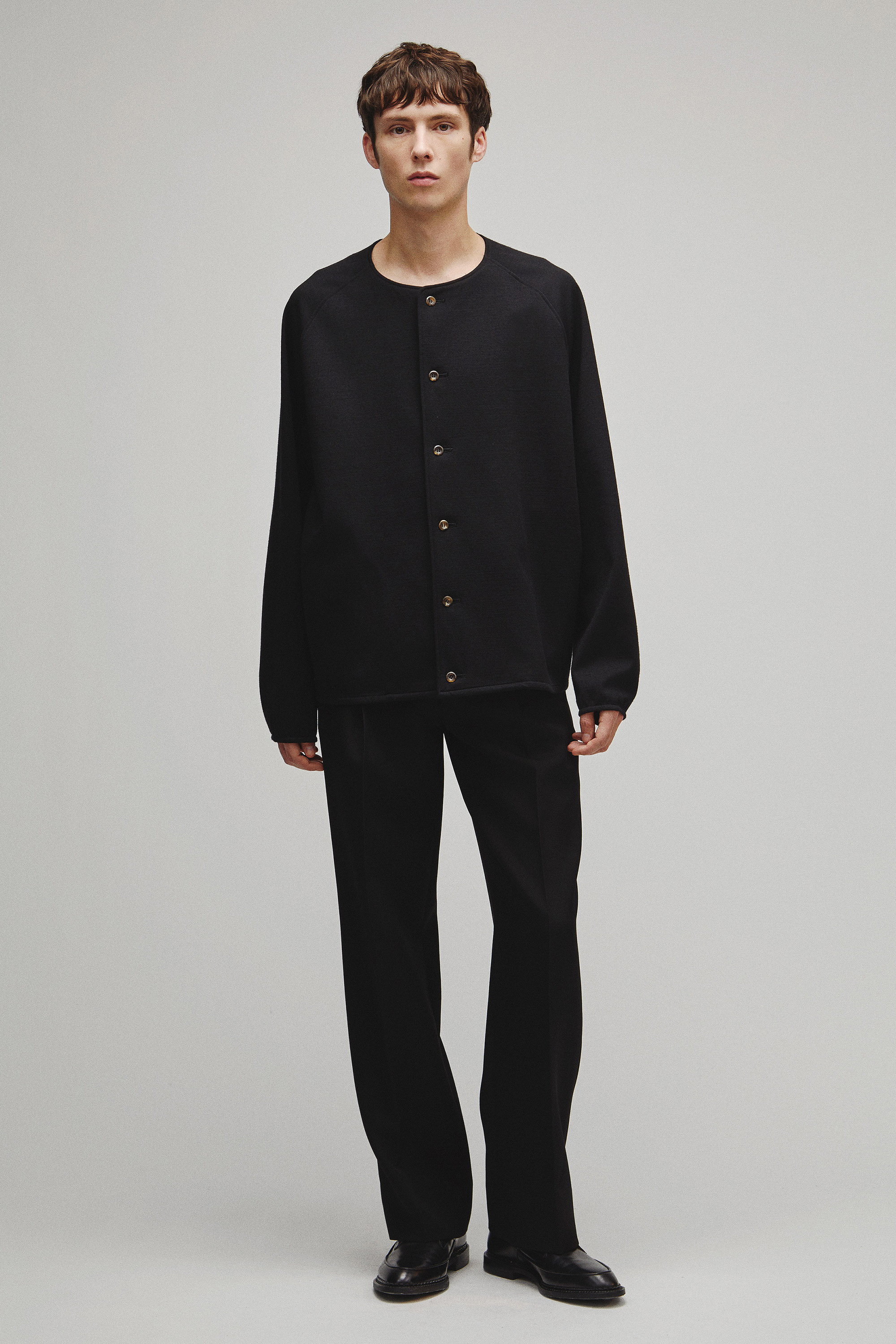 RERACS COLLARLESS CARDIGAN