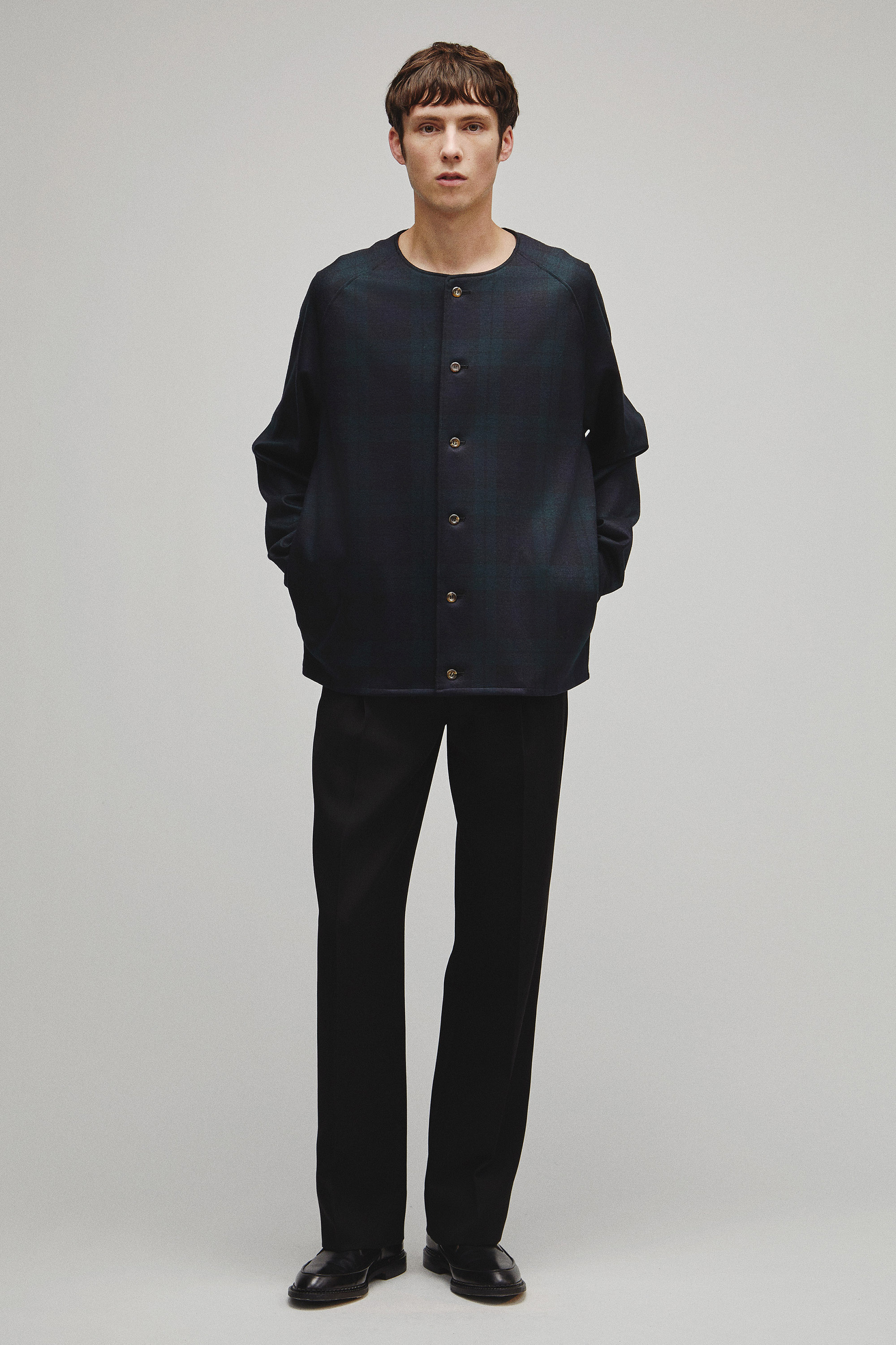 RERACS COLLARLESS CARDIGAN