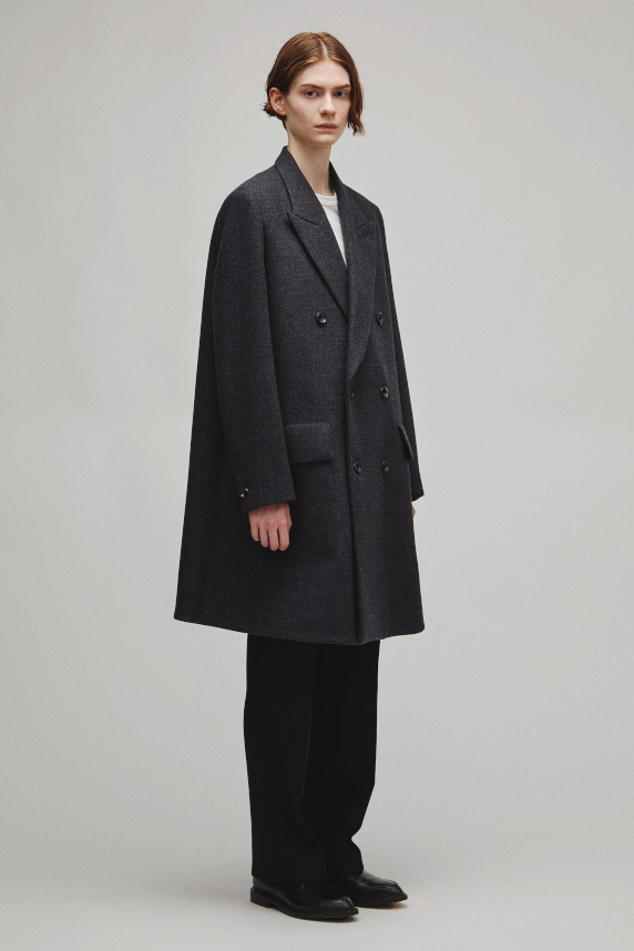 RERACS DOUBLE PEAKED A-LINE COAT