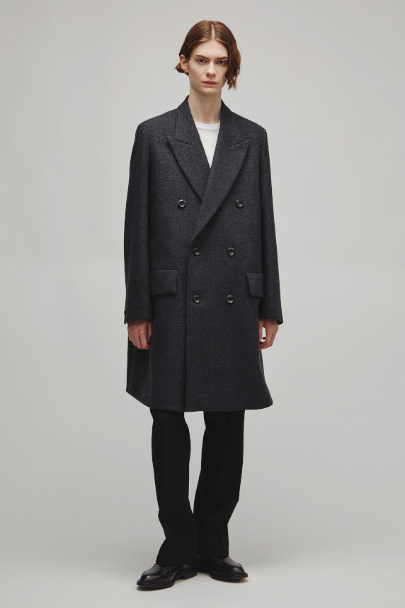 RERACS DOUBLE PEAKED A-LINE COAT