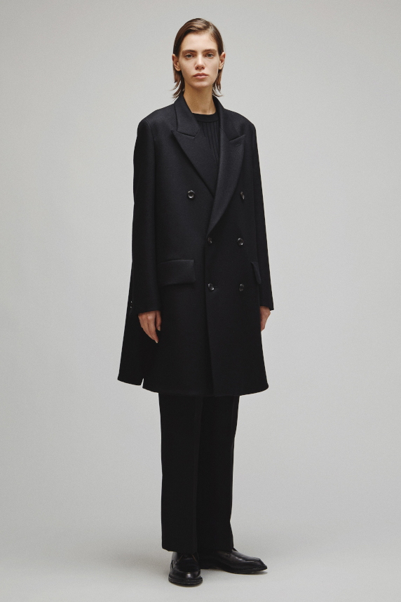 RERACS DOUBLE PEAKED A-LINE COAT