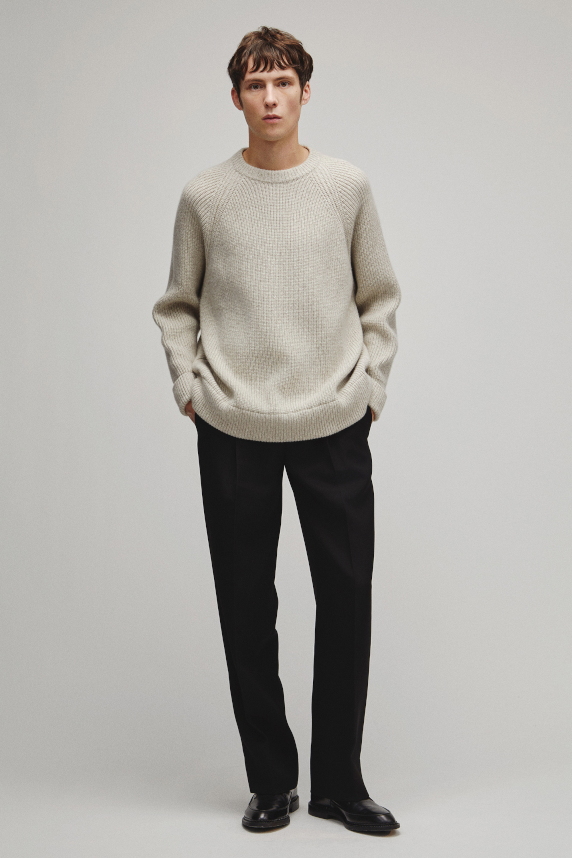 RERACS RAGLAN CREW NECK PULLOVER LOOSE KNIT