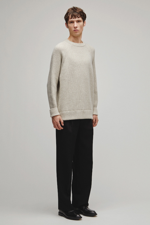 RERACS RAGLAN CREW NECK PULLOVER LOOSE KNIT