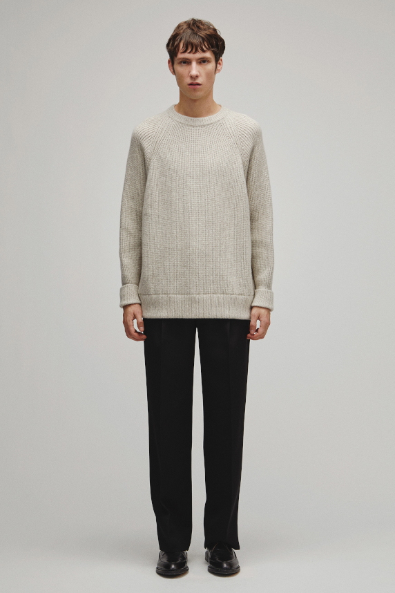 RERACS RAGLAN CREW NECK PULLOVER LOOSE KNIT