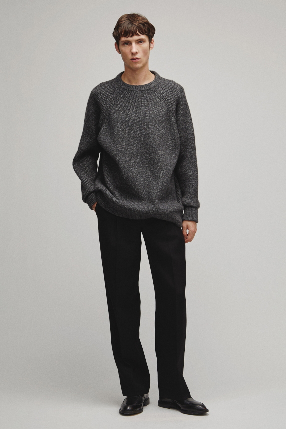 RERACS RAGLAN CREW NECK PULLOVER LOOSE KNIT