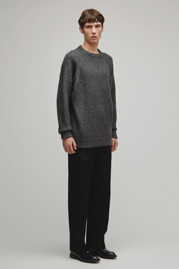 RERACS RAGLAN CREW NECK PULLOVER LOOSE KNIT