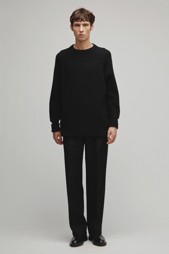 RERACS RAGLAN CREW NECK PULLOVER LOOSE KNIT