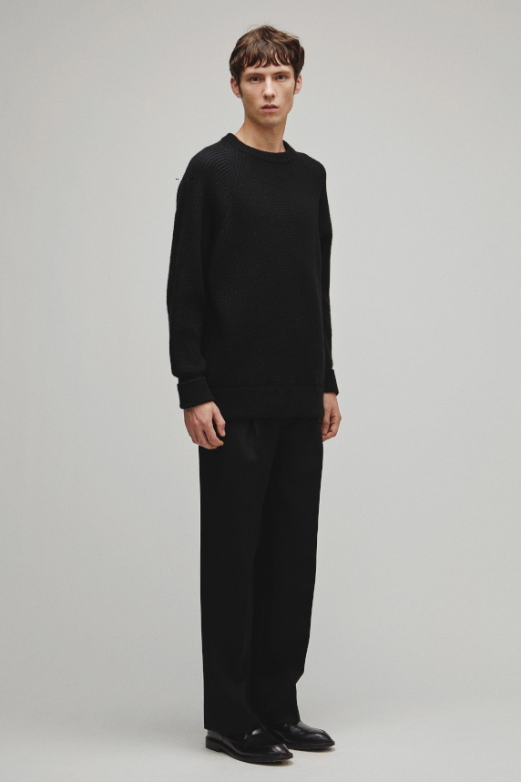 RERACS RAGLAN CREW NECK PULLOVER LOOSE KNIT
