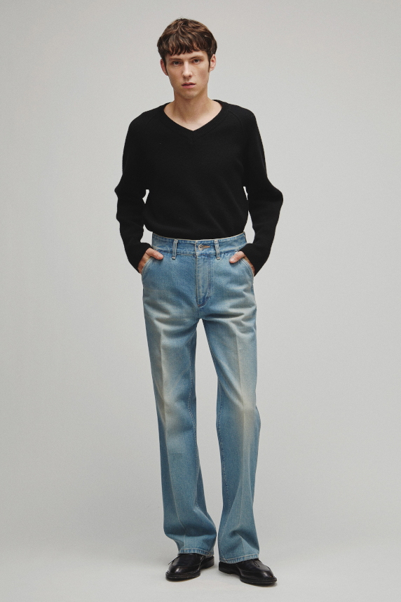 RERACS STRAIGHT SLACKS DENIM PANTS
