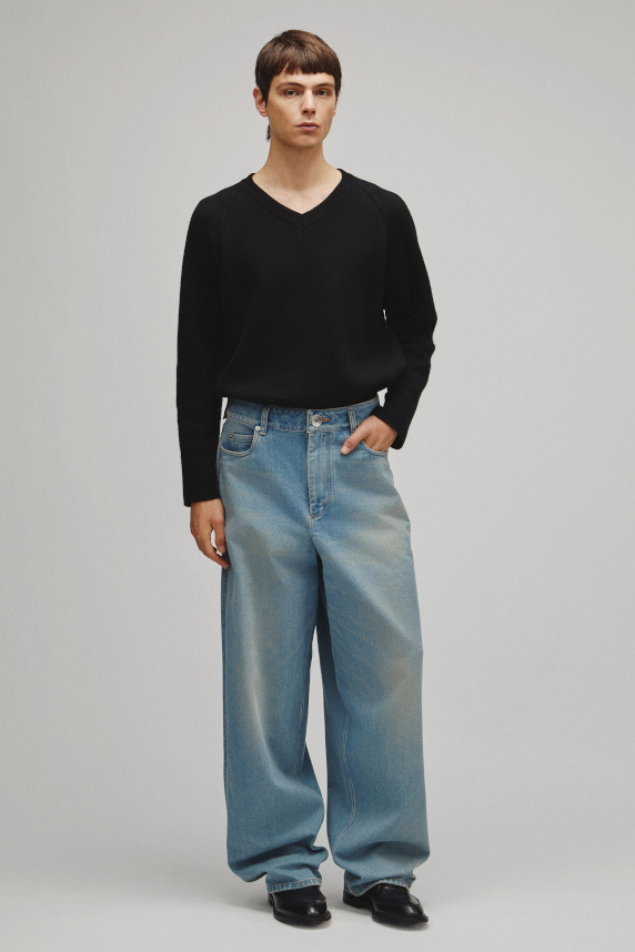 RERACS WIDE BARREL DENIM PANTS
